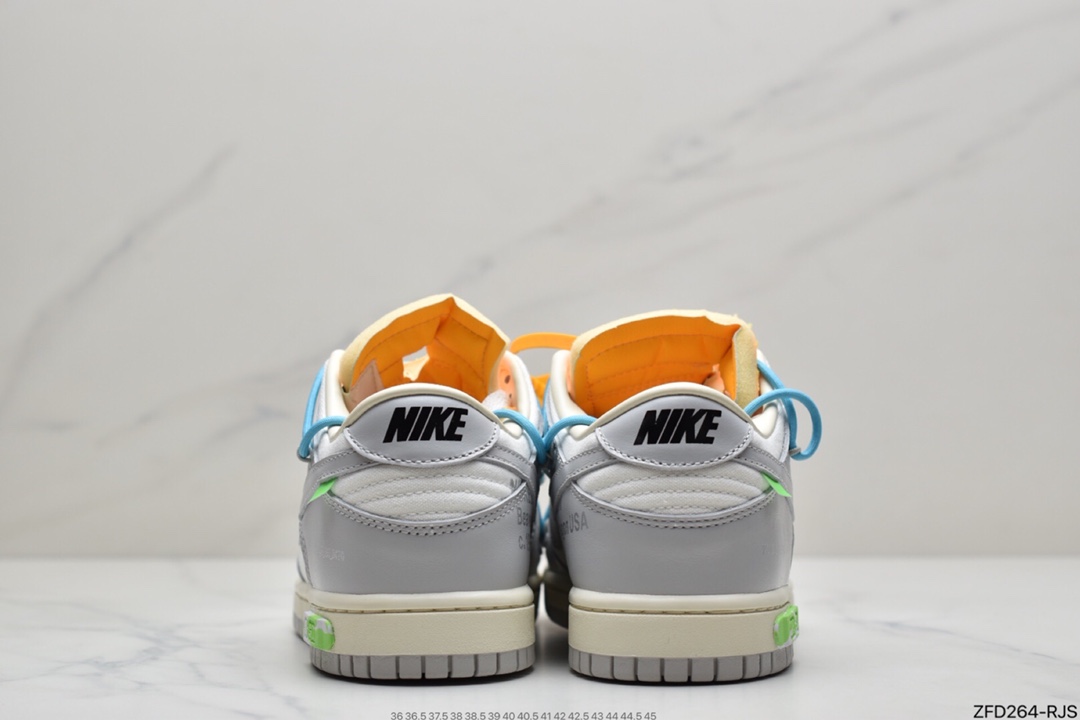 290 Off-White x NIKE Dunk Low“04 of 50”OW 联名款白灰色 DM1602