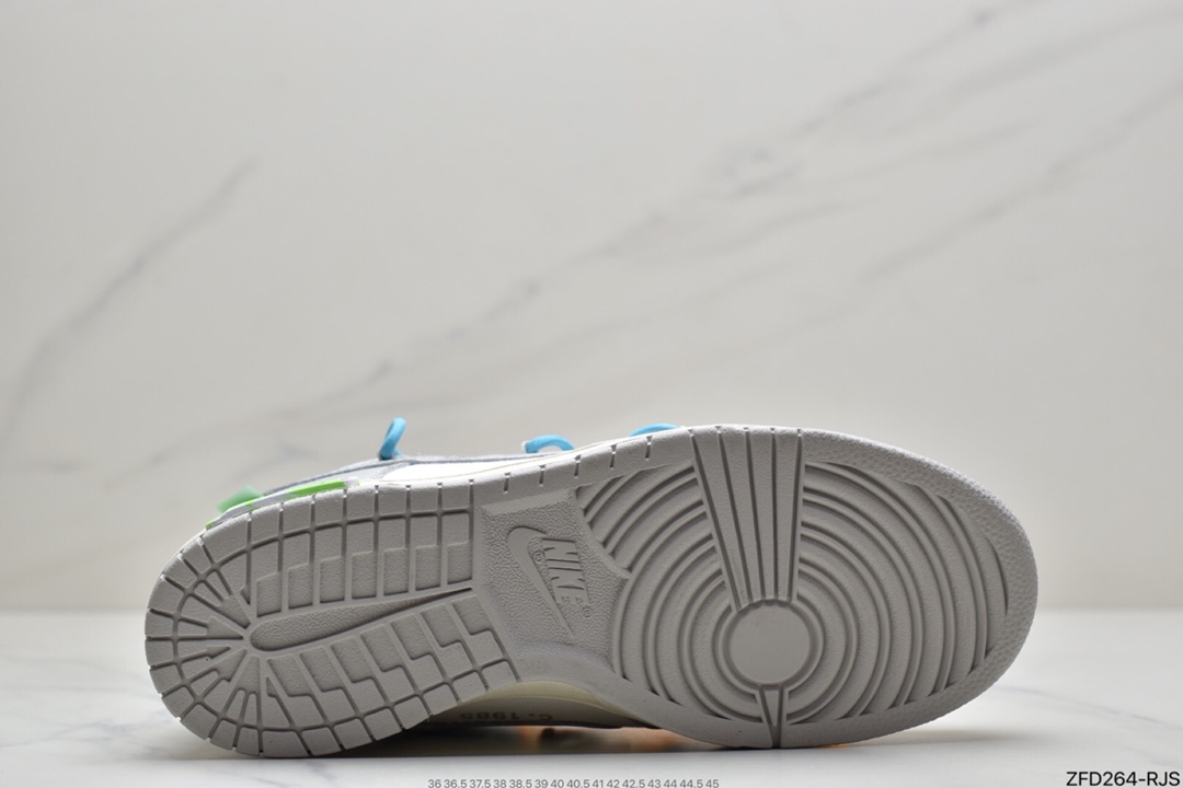 290 Off-White x NIKE Dunk Low“04 of 50”OW 联名款白灰色 DM1602