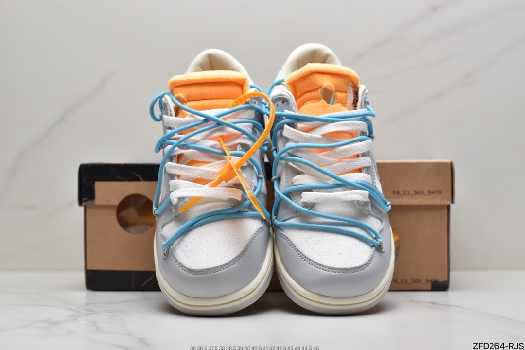 290 Off-White x NIKE Dunk Low“04 of 50”OW 联名款白灰色 DM1602