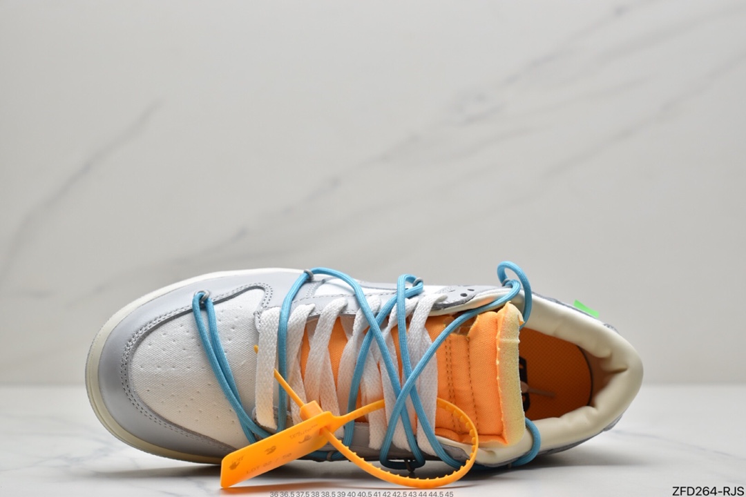 290 Off-White x NIKE Dunk Low“04 of 50”OW 联名款白灰色 DM1602