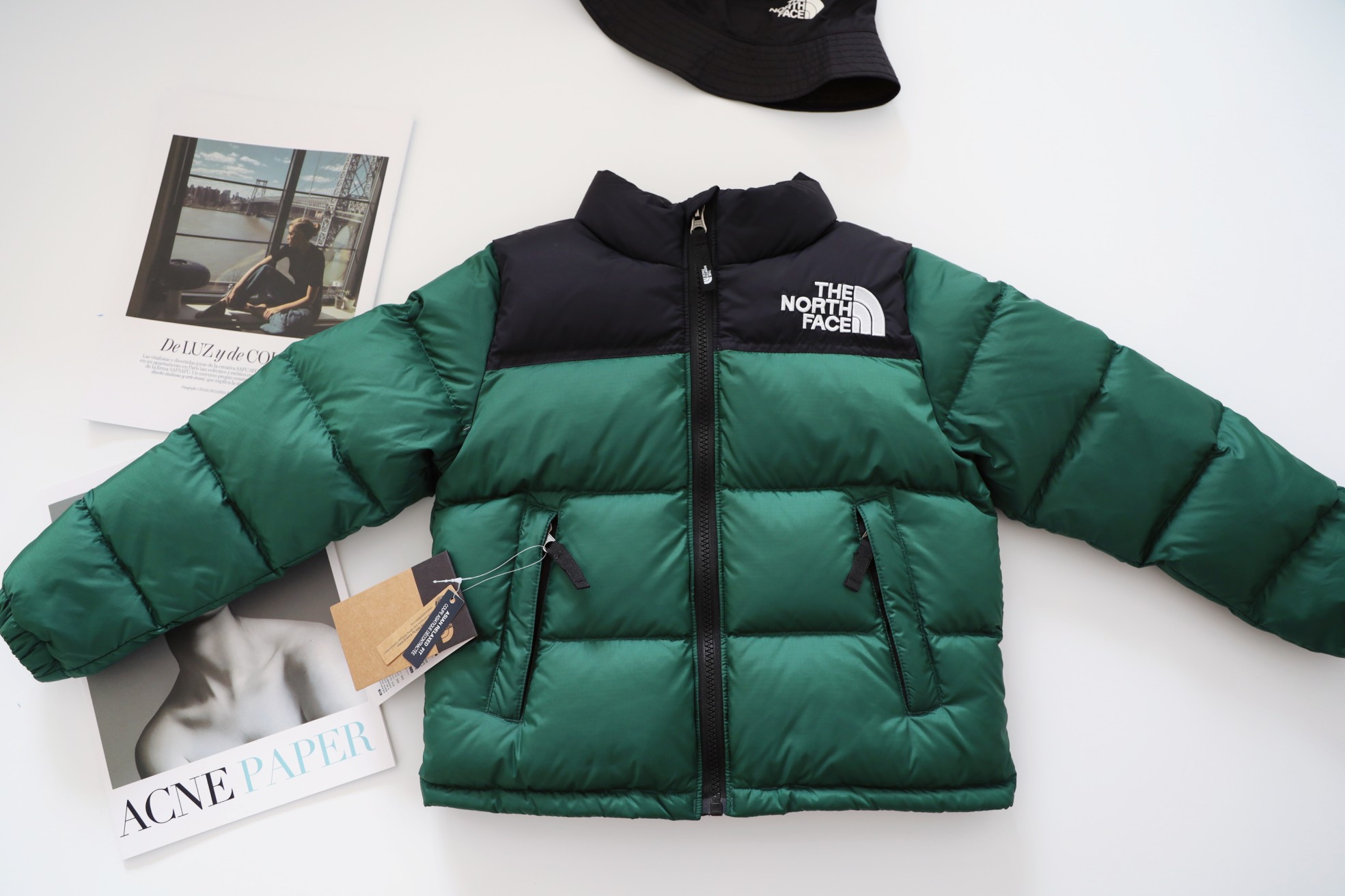 The North Face Manteaux & Blousons Veste En Duvet Vêtements Pour Enfants Vert Blanc Broderie de fleurs Les enfants Fille Unisexe Duvet canard blanc