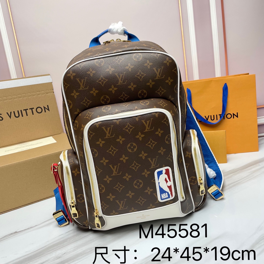 Louis Vuitton Bags Backpack Embroidery Monogram Canvas Cowhide Fabric