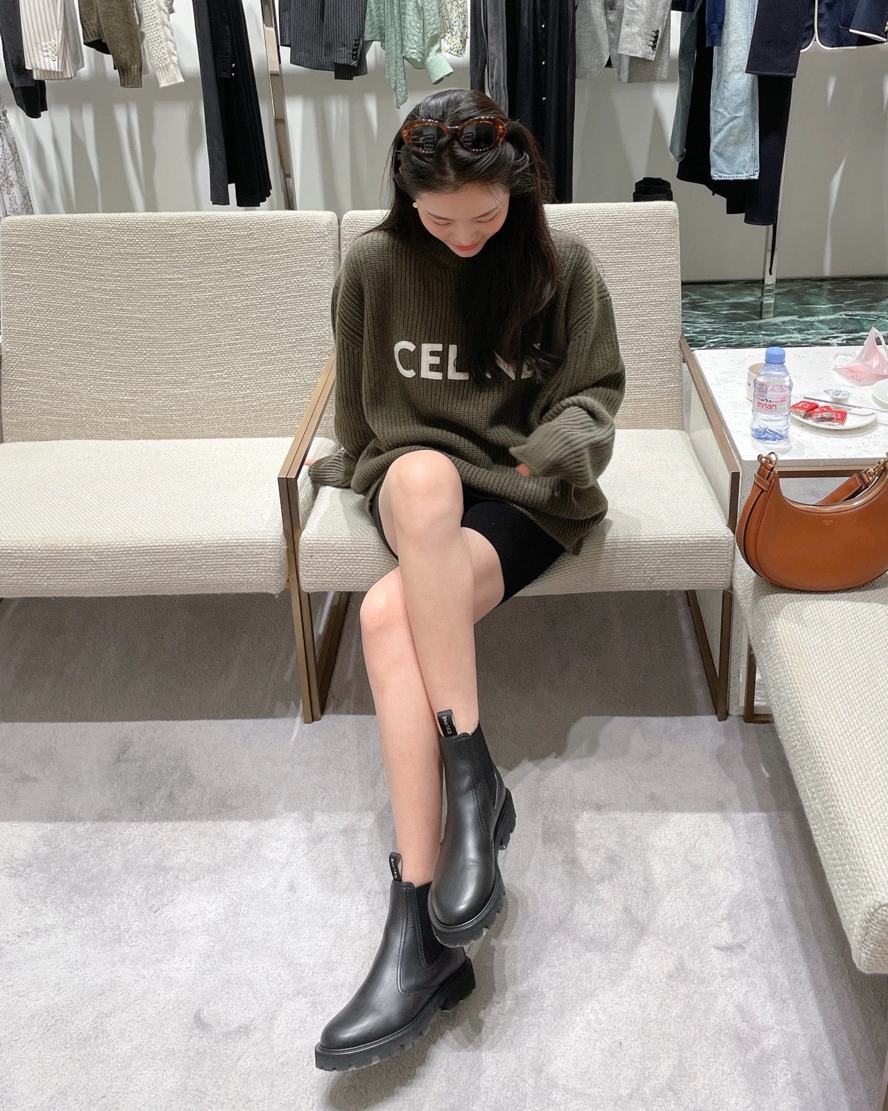 Celine AVA STRAP 腋下包 196923焦糖色