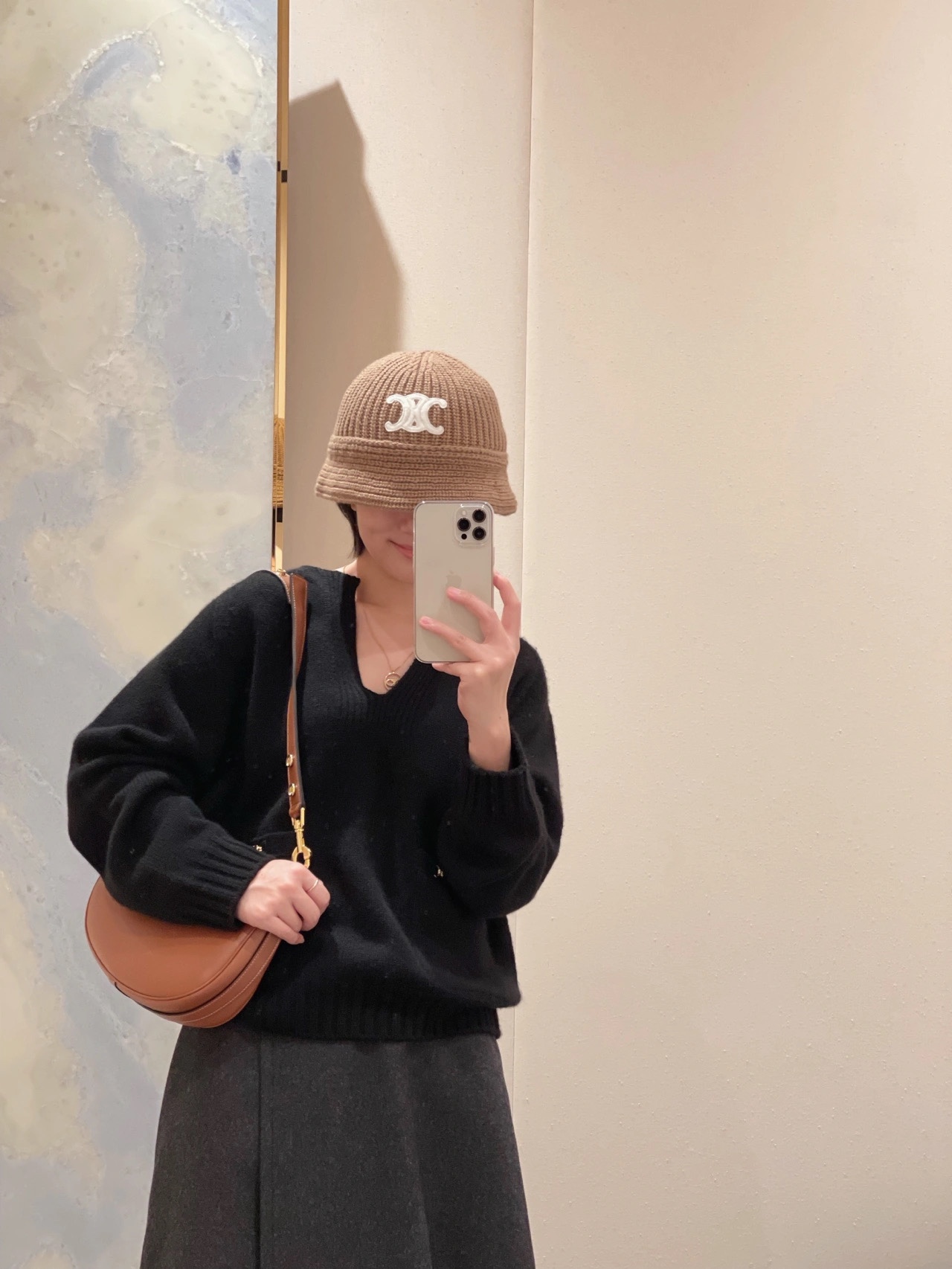 Celine AVA STRAP 腋下包 196923焦糖色