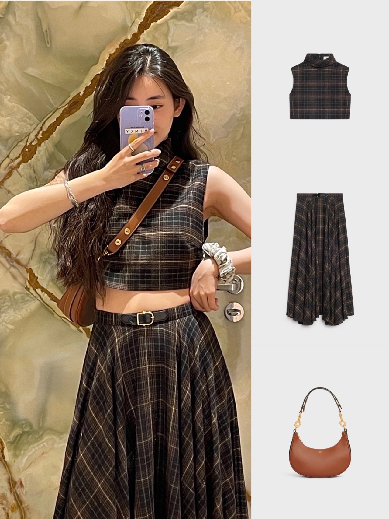 Celine AVA STRAP 腋下包 196923焦糖色