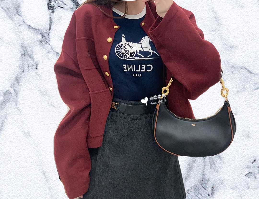 Celine AVA STRAP 腋下包 196923黑色