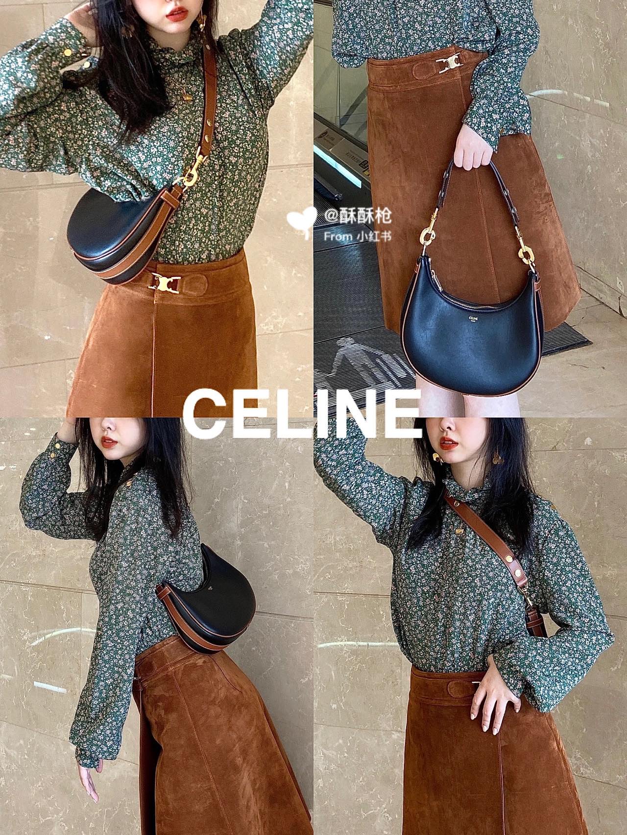 Celine AVA STRAP 腋下包 196923黑色