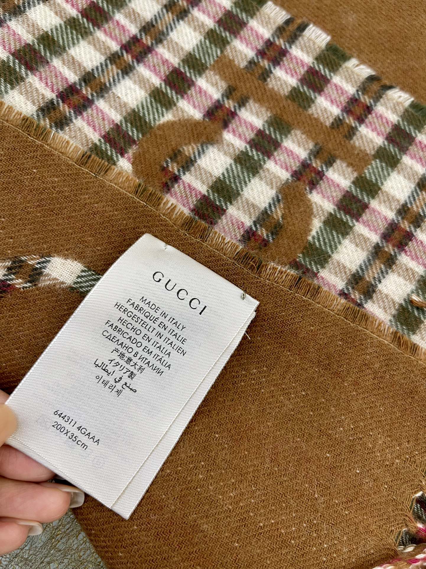 GUCCI古驰双面羊毛长巾