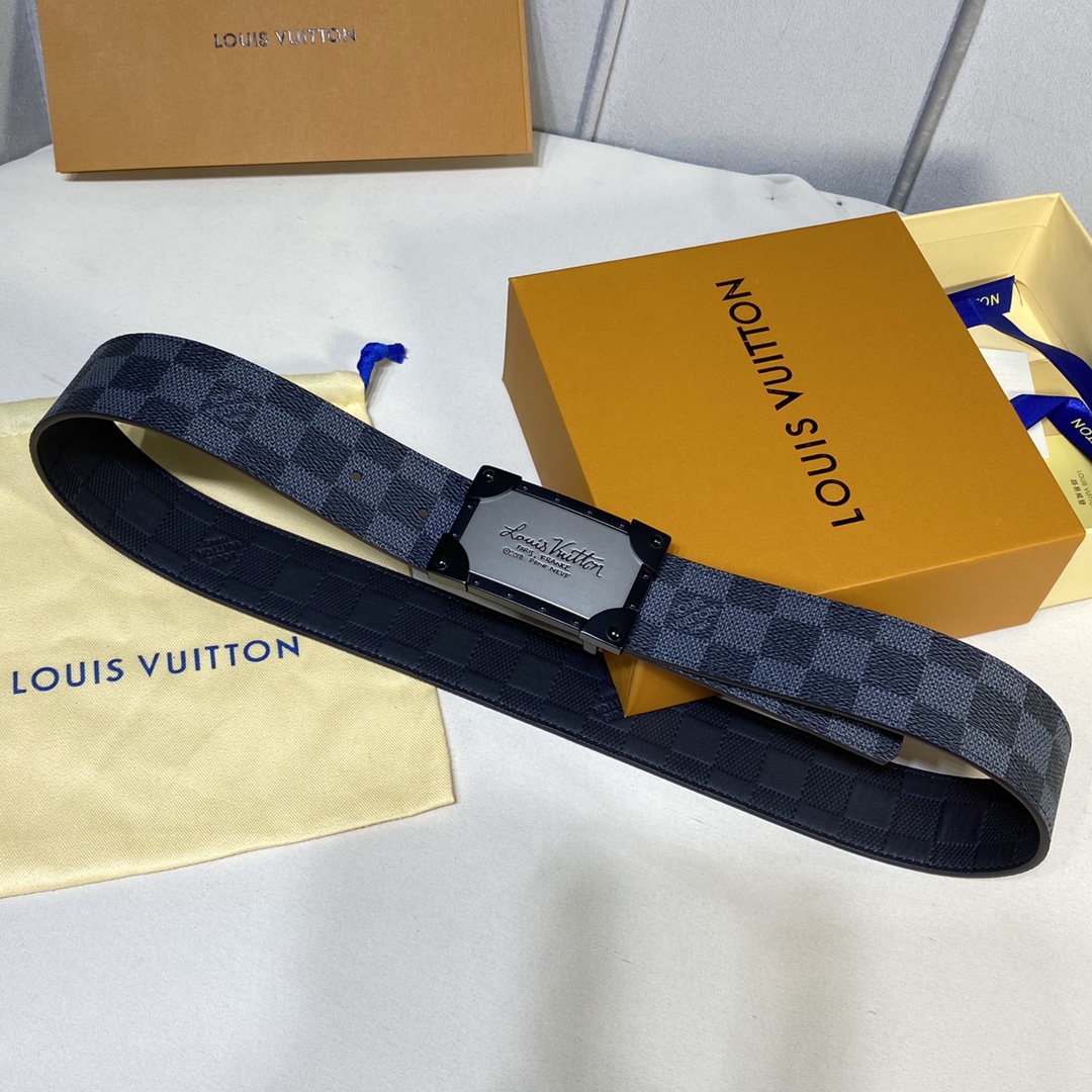 Louis Vuitton Belts Lattice Calfskin Cowhide