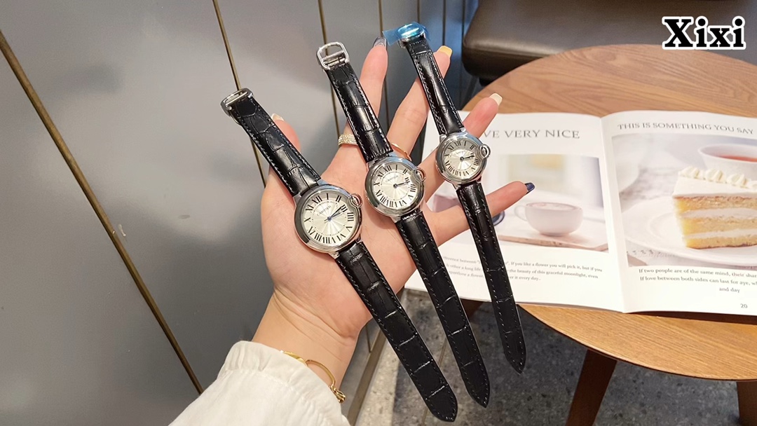 Cartier Ballon Bleu Watch: Classic Design, Stainless Steel, and Leather Strap