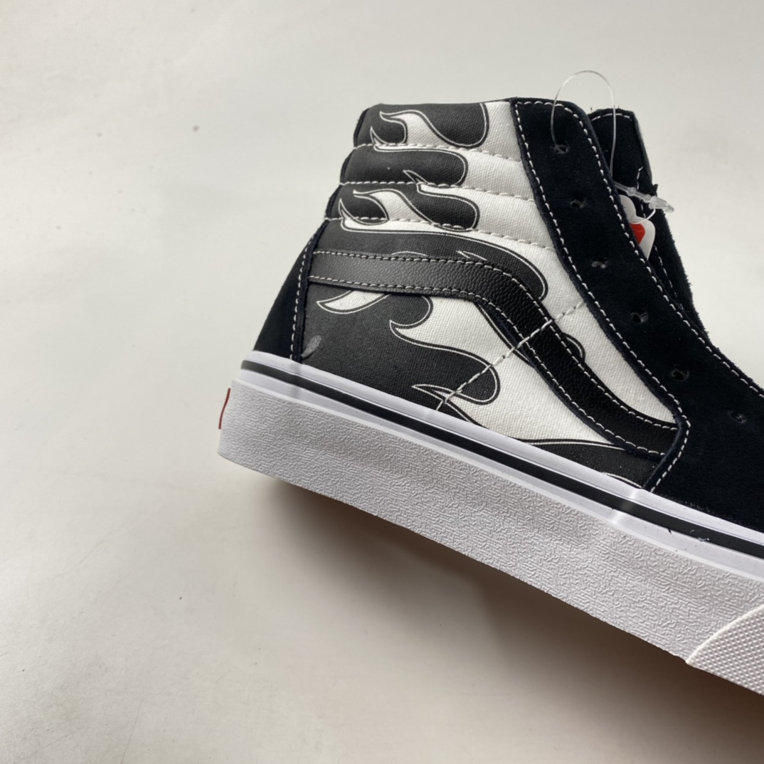 P160  Vans Sk8 Hi Flame 范斯黑白火焰高帮经典款男女鞋潮流滑板鞋 VN0A32QGK681