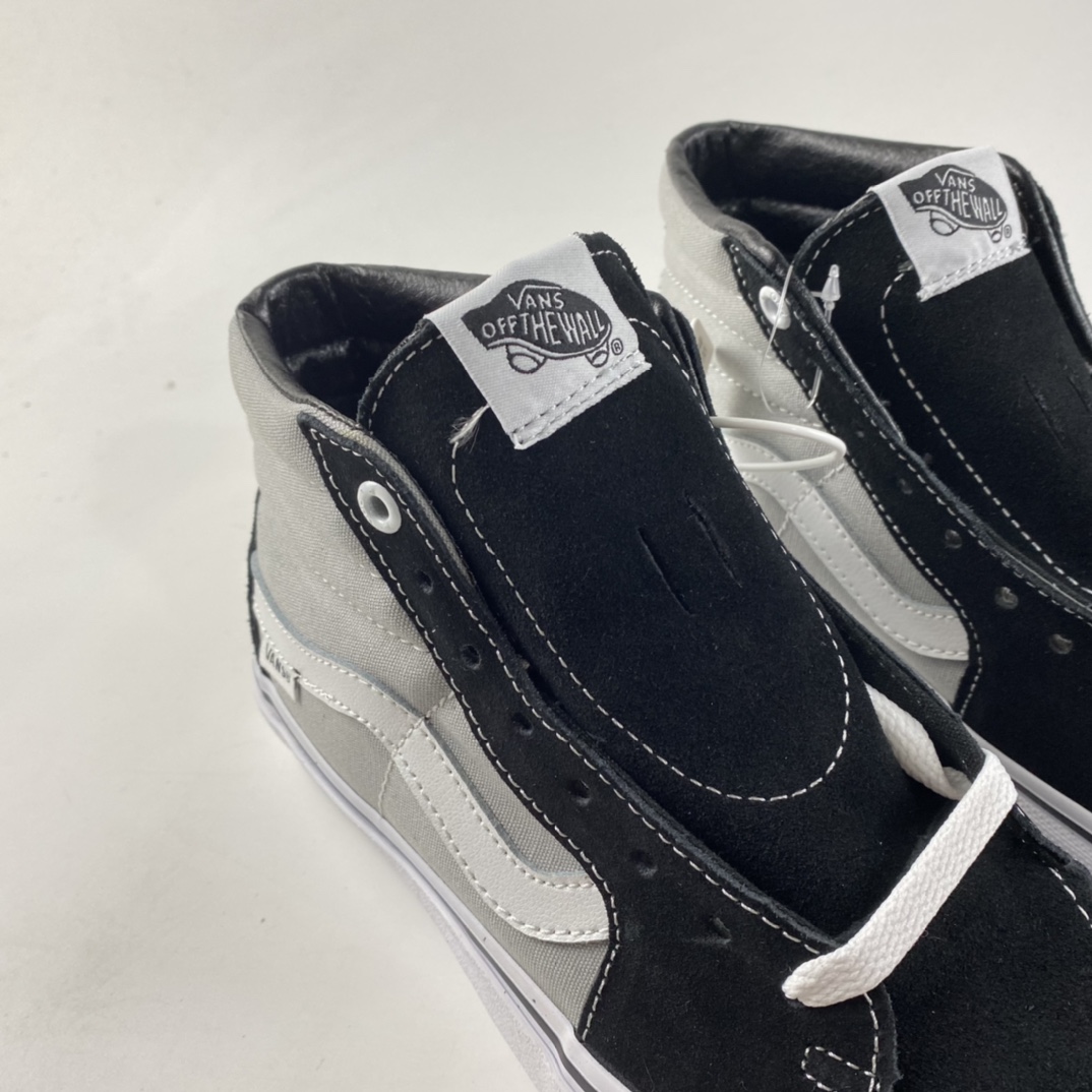 P160  Vans Sk8 Hi 黑灰撞色拼接高帮休闲帆布鞋男女款潮流滑板鞋 VN0A45JD2LB