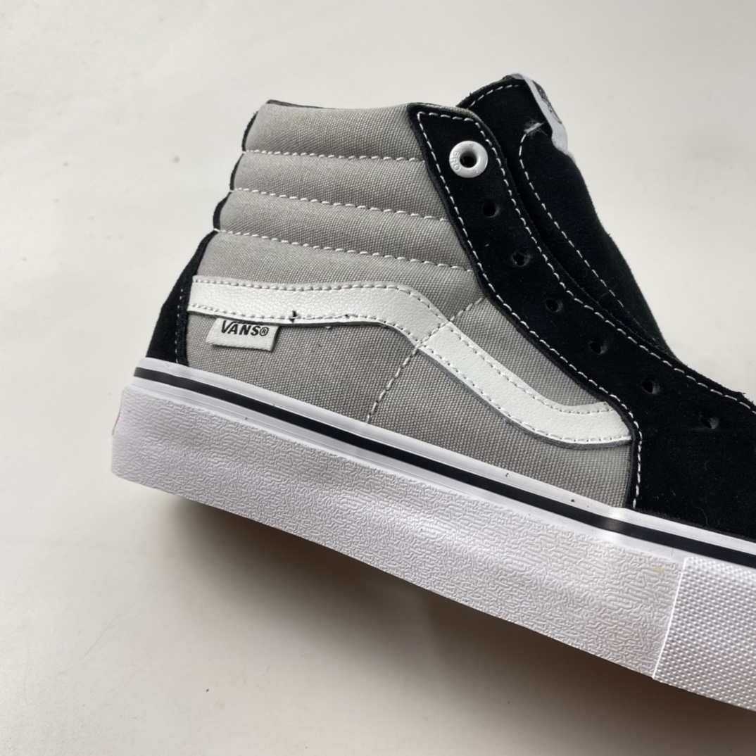 P160  Vans Sk8 Hi 黑灰撞色拼接高帮休闲帆布鞋男女款潮流滑板鞋 VN0A45JD2LB