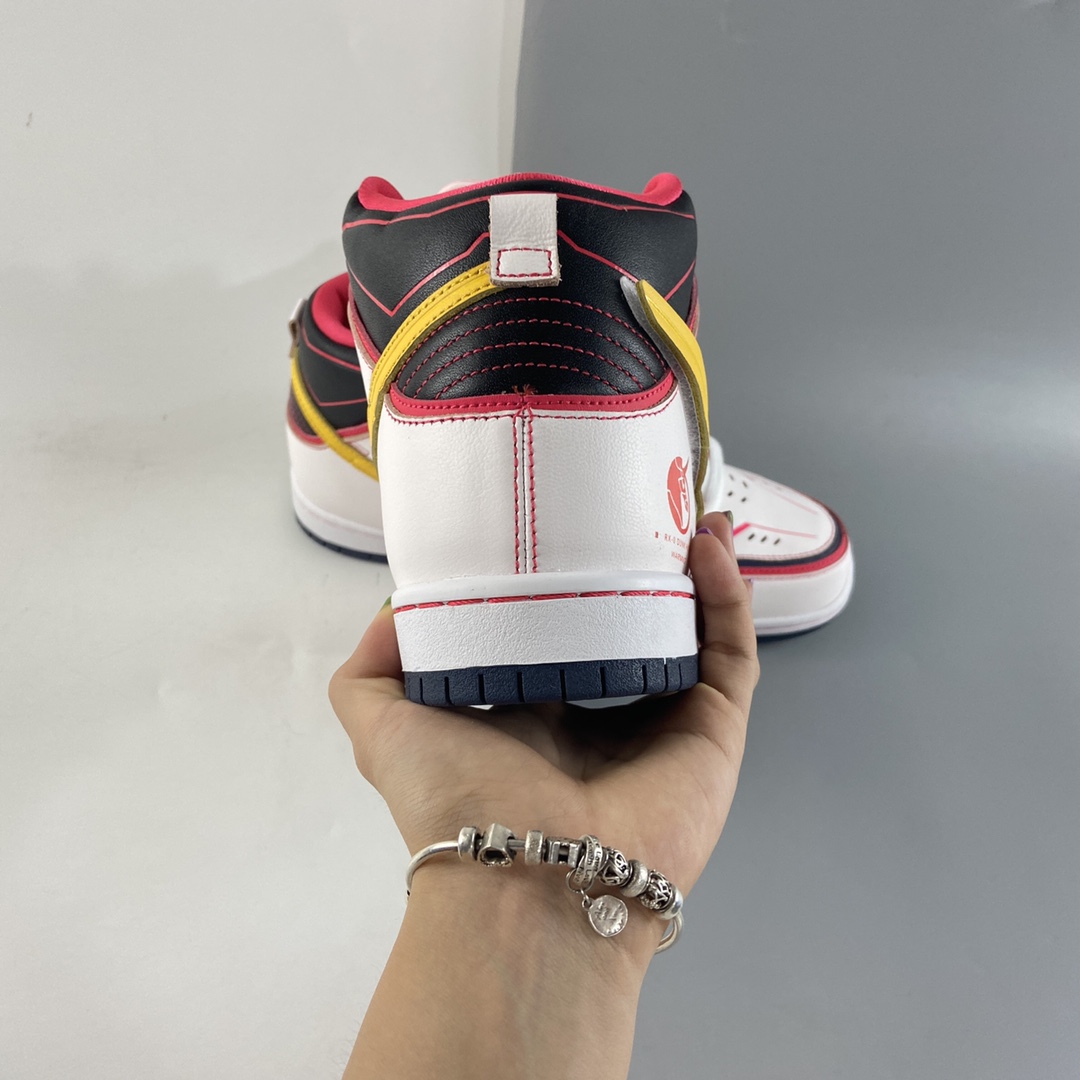 P480   Gundamx NIKE Dunk High  ” Project Unicorn-RX-0 ” 白红黄板鞋 DH7717-100