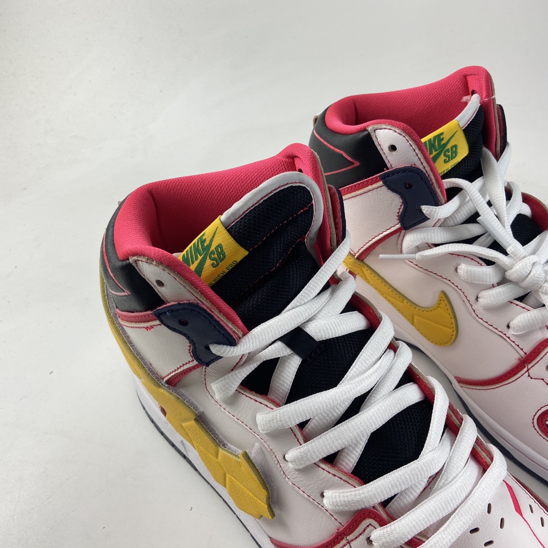 P480   Gundamx NIKE Dunk High  ” Project Unicorn-RX-0 ” 白红黄板鞋 DH7717-100