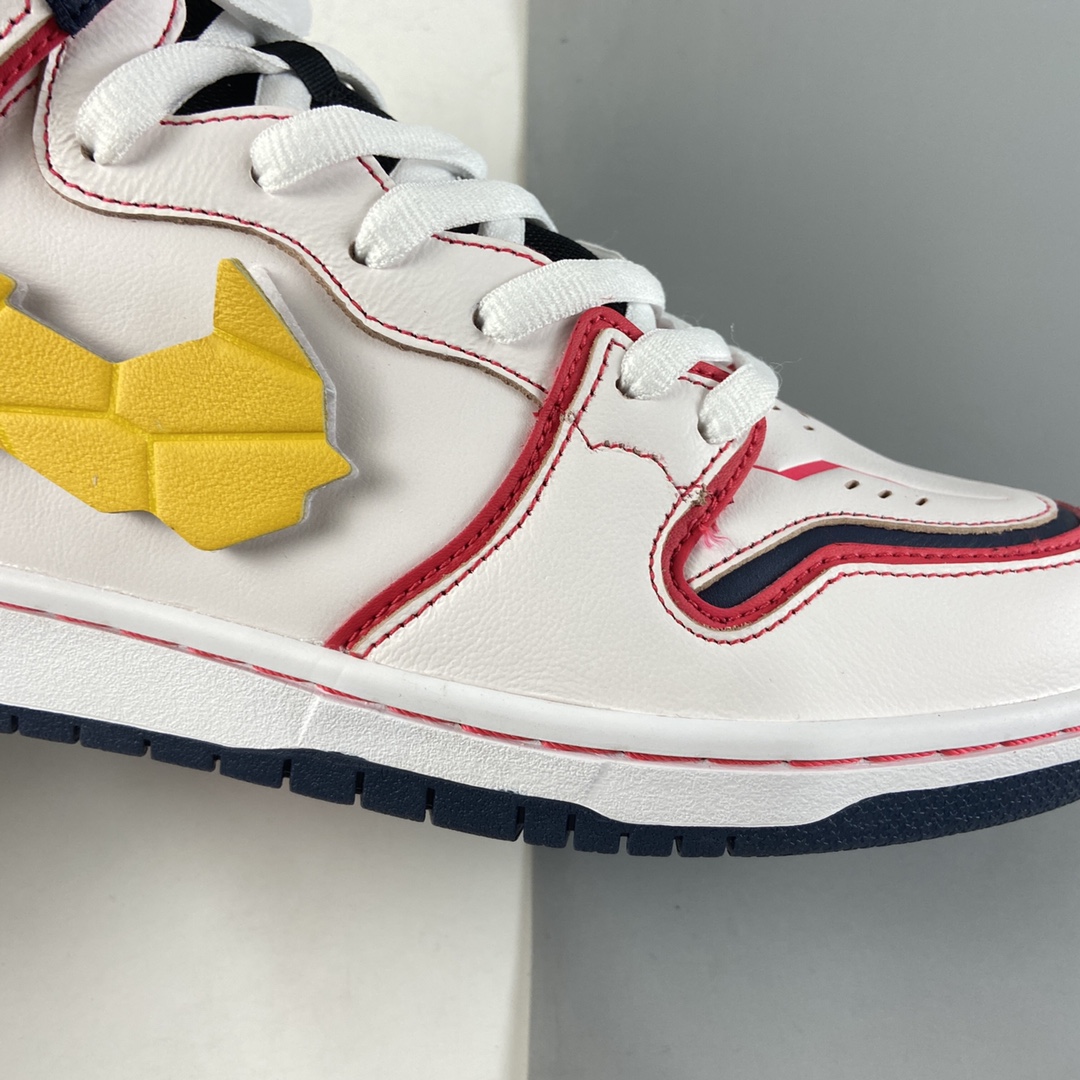 P480   Gundamx NIKE Dunk High  ” Project Unicorn-RX-0 ” 白红黄板鞋 DH7717-100