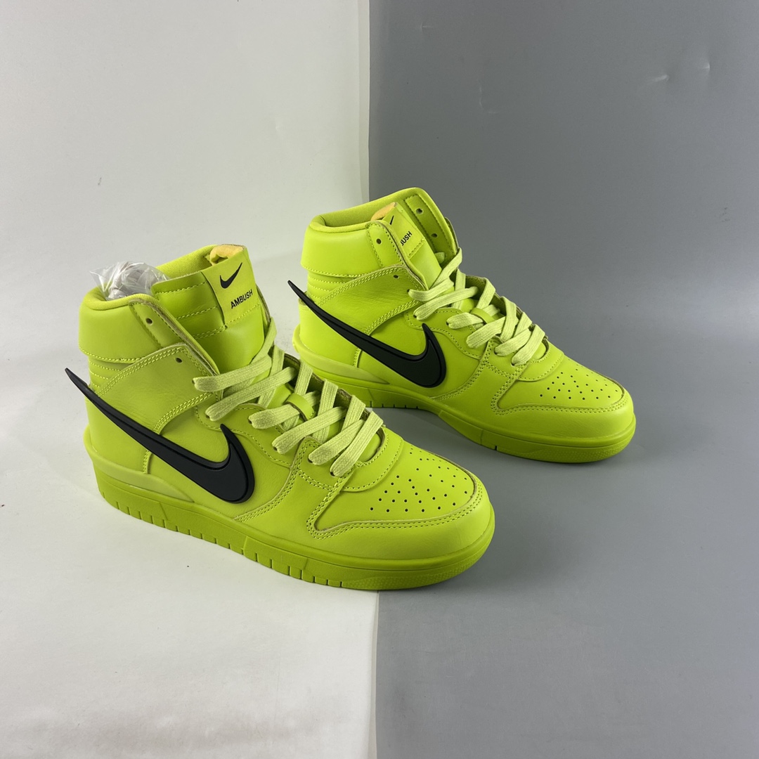 P450  AMBUSH x NIKE SB Dunk High 滑板鞋高帮 柠檬黄 CU7544-300