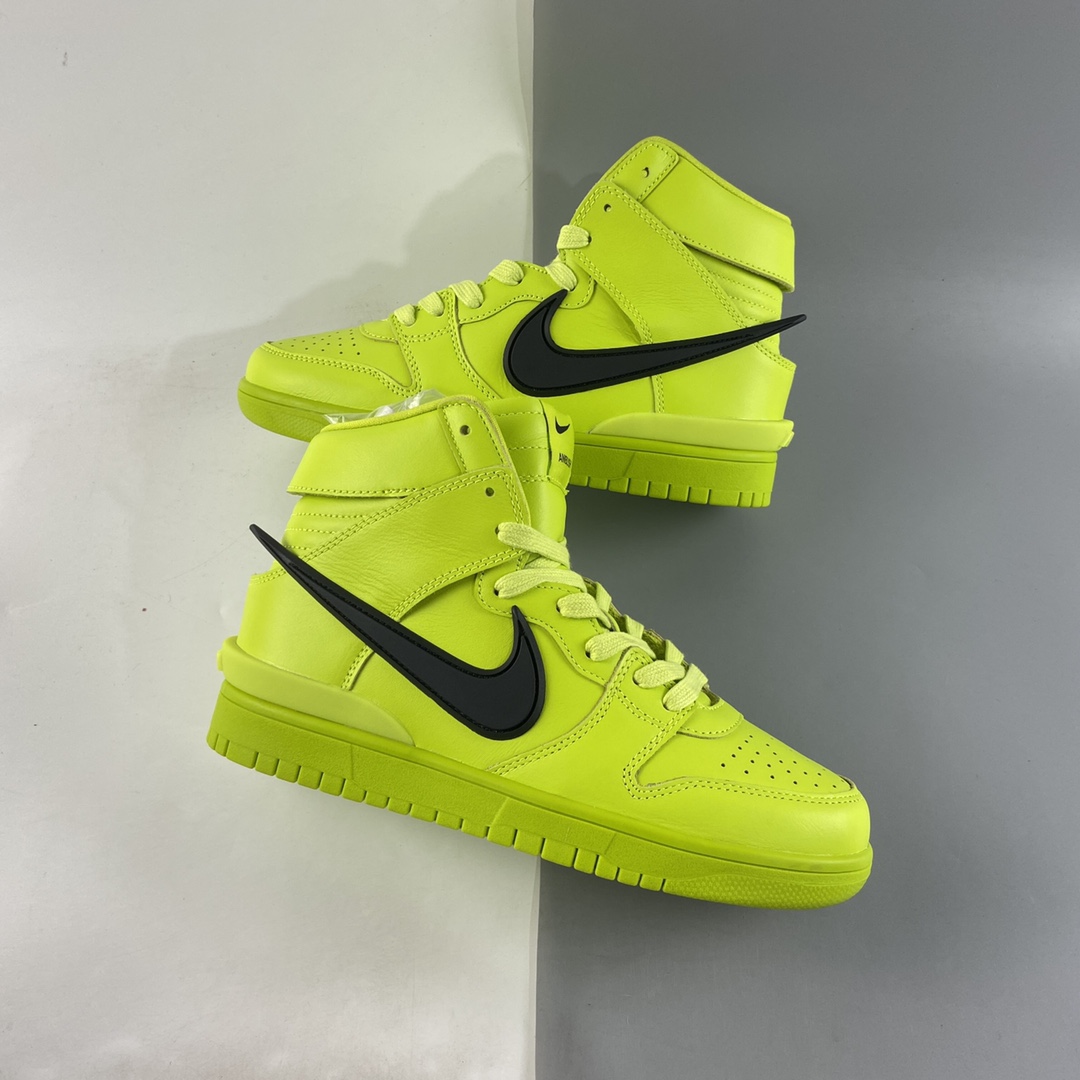P450  AMBUSH x NIKE SB Dunk High 滑板鞋高帮 柠檬黄 CU7544-300