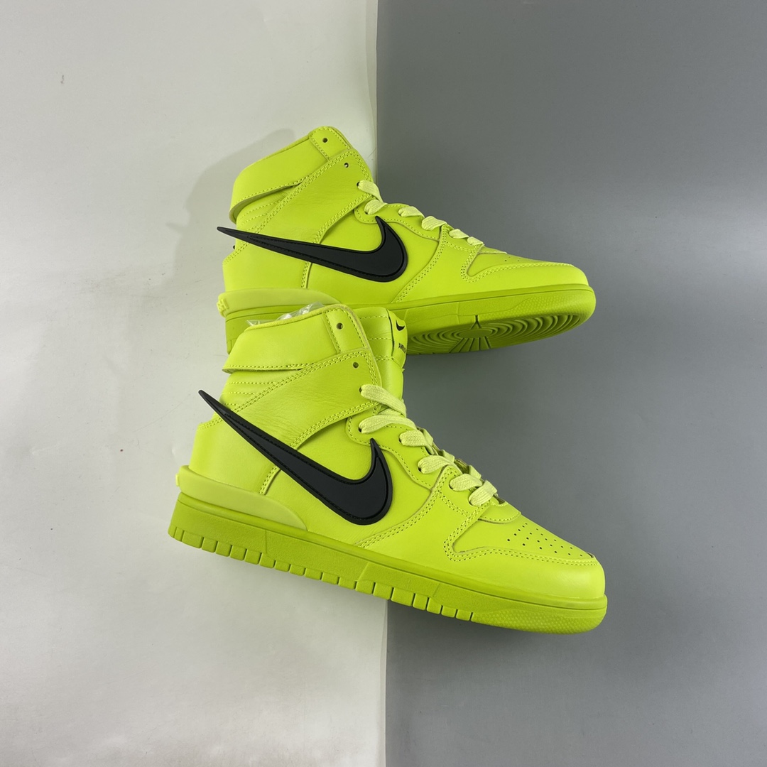 P450  AMBUSH x NIKE SB Dunk High 滑板鞋高帮 柠檬黄 CU7544-300