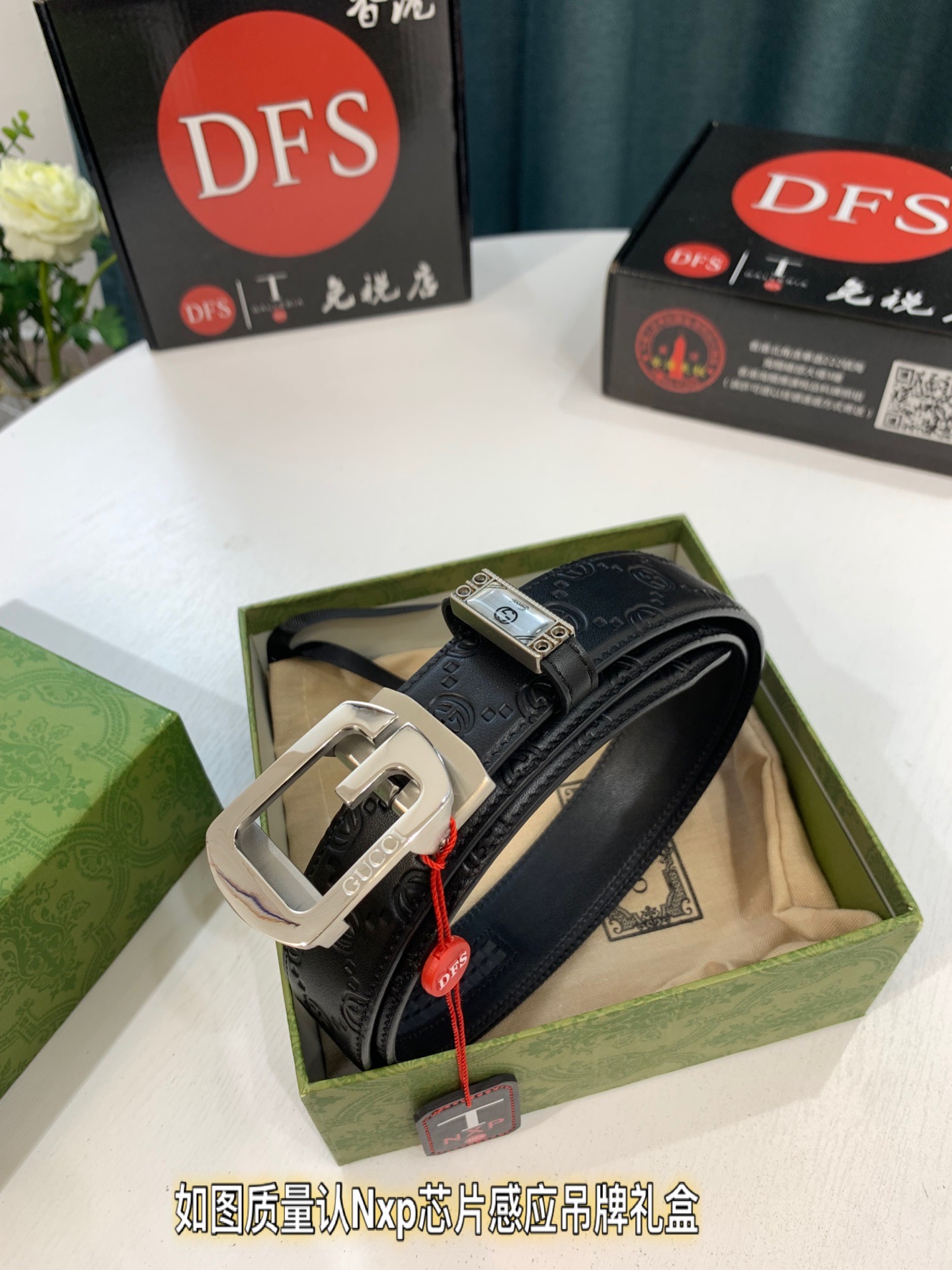古奇GUCCi自动扣皮带 年最新款 GG压花头层牛皮 顶级品质商务正装 自动滑轨手感柔软 自动精钢外穿五金 宽度3.5cm