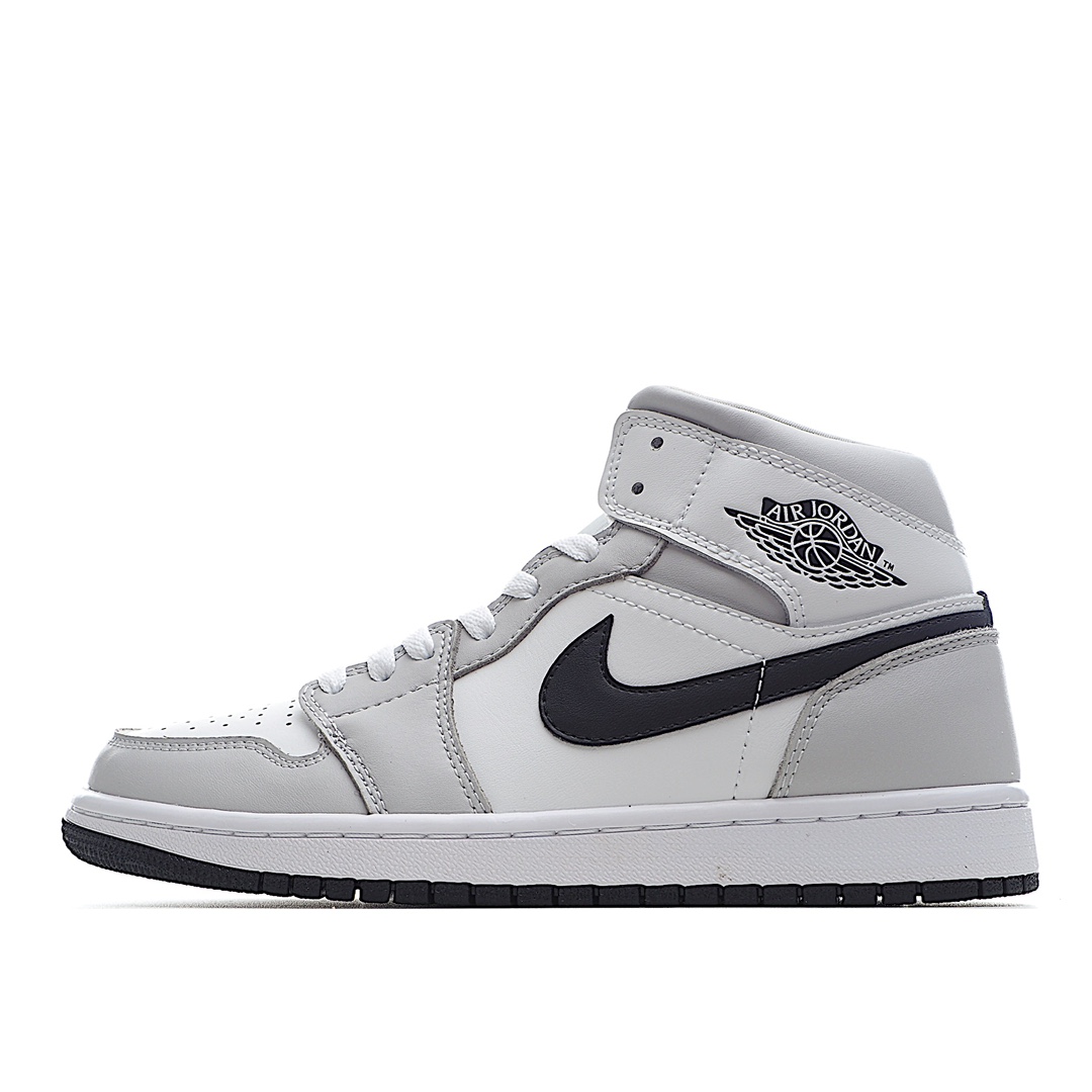 H5 新货 市面唯一天花板级别 Air Jordan 1 MiD 中帮经典复古文化休闲运动篮球鞋 烟灰白黑雾霾熊猫