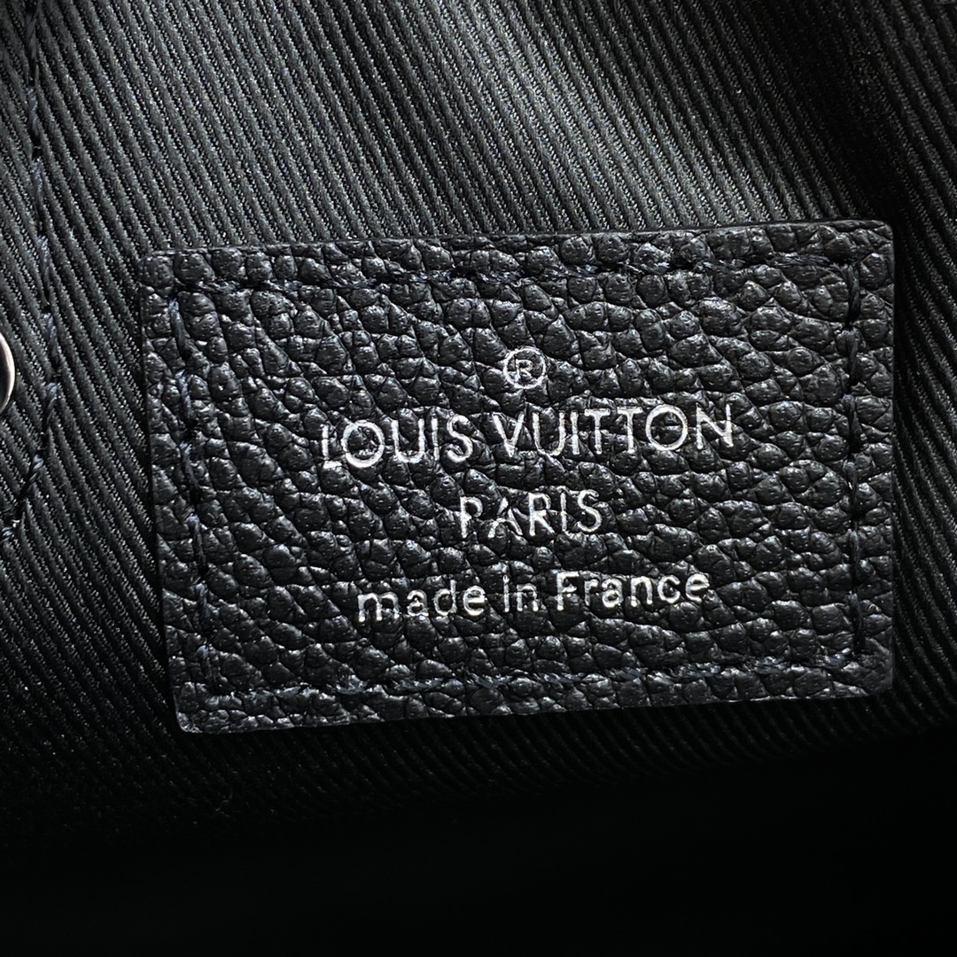 Louis Vuitton LV Sac Plat Bags Handbags Black Green Lattice Cowhide N60495