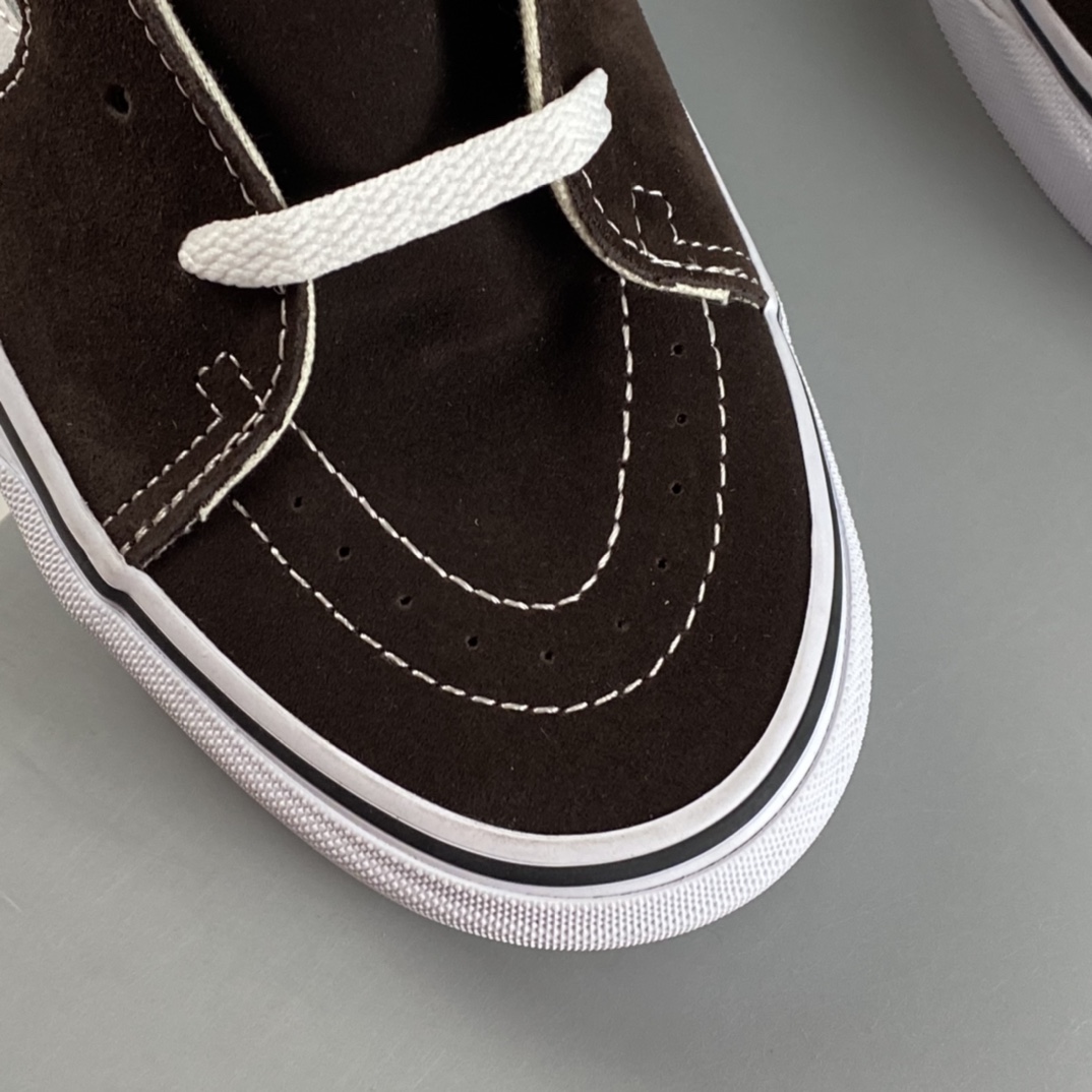 P160  Vans SK8-HI 棕色棋盘格子帆板鞋高帮男女运动潮流滑板鞋 VN0A38GEU5Z