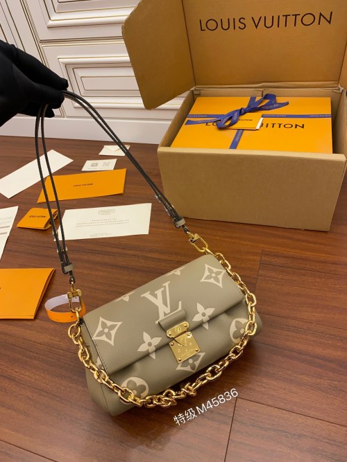 Louis Vuitton M45836: Luxury Monogram Shoulder Bag with Chain Detail 1 Louis Vuitton M45836: Luxury Monogram Shoulder Bag with Chain Detail