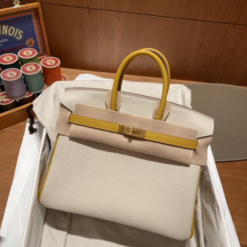 Hermès Birkin 25 Togo Leather Handbag Milkshake White & Amber Yellow 1 Hermès Birkin 25 Togo Leather Handbag Milkshake White & Amber Yellow