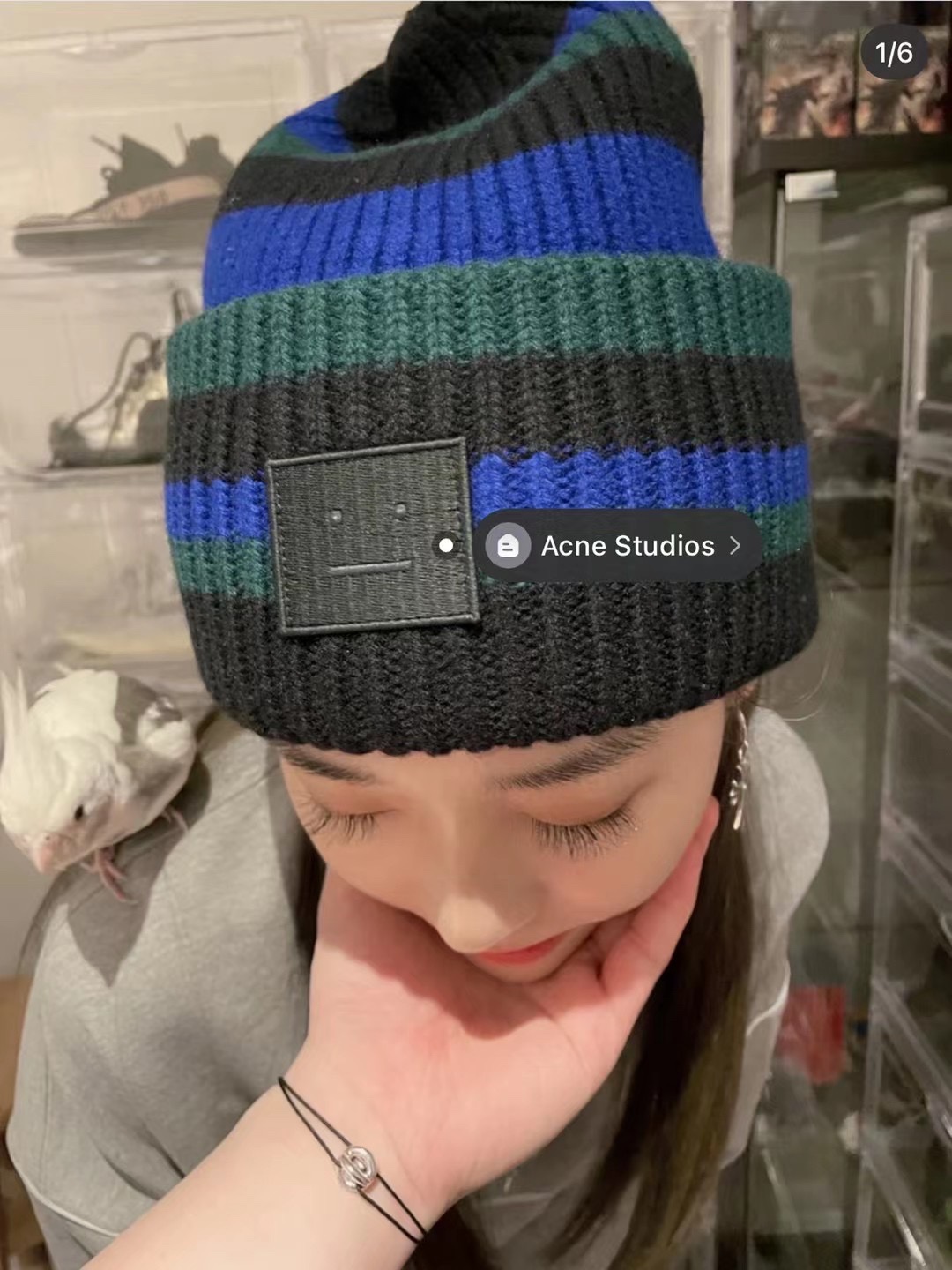 Acne笑脸男女通用官方毛线帽