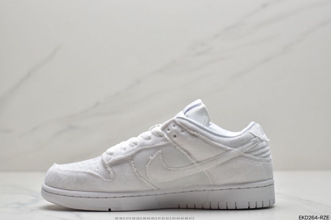 380 耐克DSM x NIKE Dunk Low 天鹅绒白扣篮系列复古休闲滑板鞋 DH2686-100