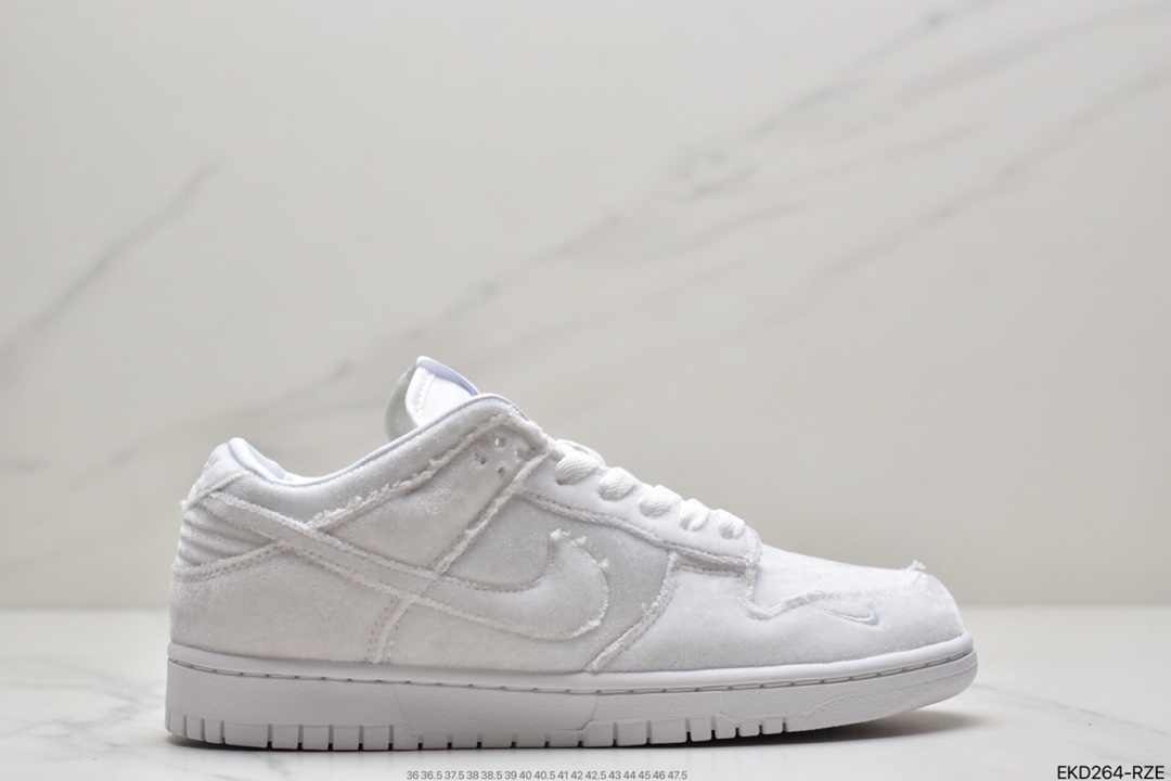 380 耐克DSM x NIKE Dunk Low 天鹅绒白扣篮系列复古休闲滑板鞋 DH2686-100