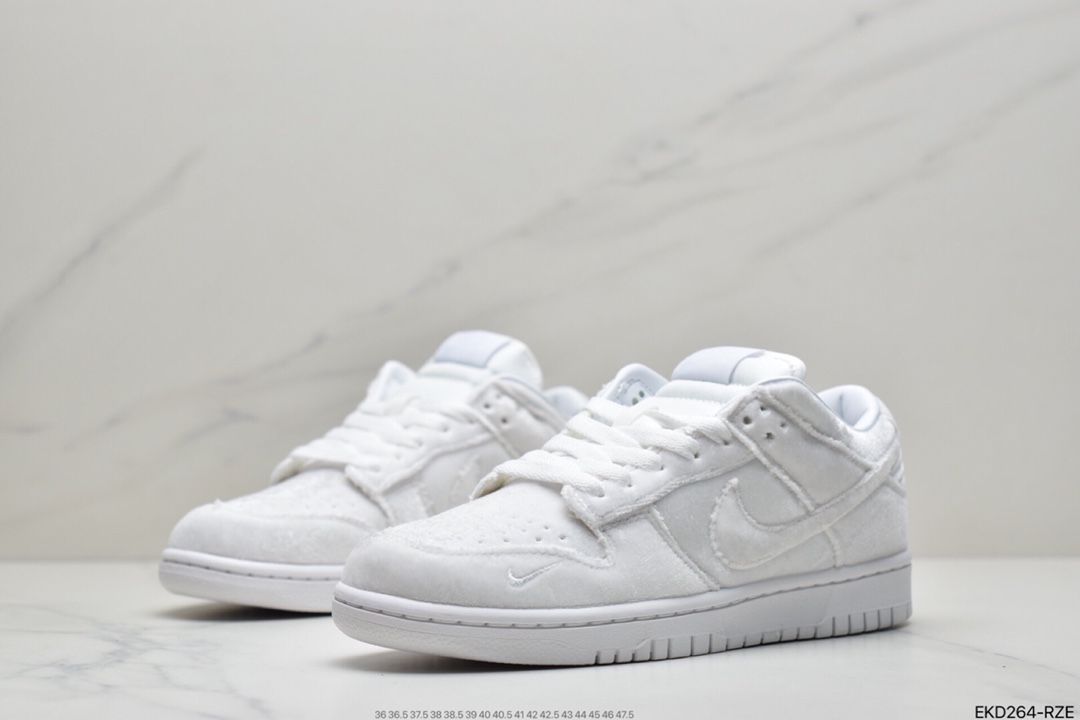 380 耐克DSM x NIKE Dunk Low 天鹅绒白扣篮系列复古休闲滑板鞋 DH2686-100