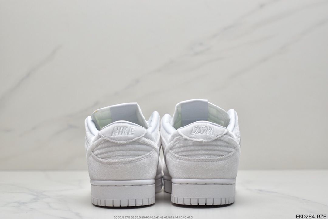 380 耐克DSM x NIKE Dunk Low 天鹅绒白扣篮系列复古休闲滑板鞋 DH2686-100