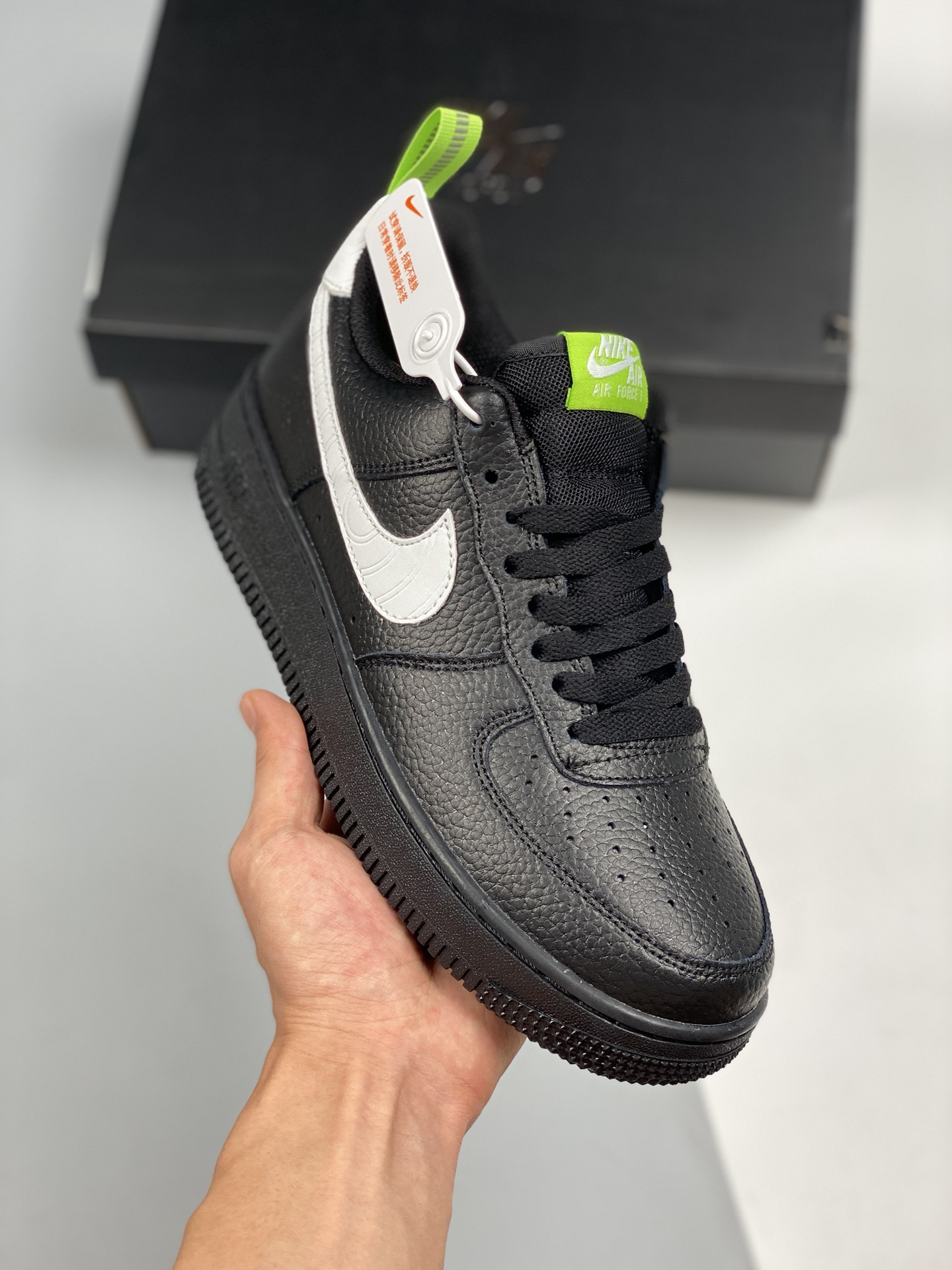 Nike Air Force 1 Low “Pivot Point” black silver green Air Force 1 low-top casual skate shoes, original factory leather,…