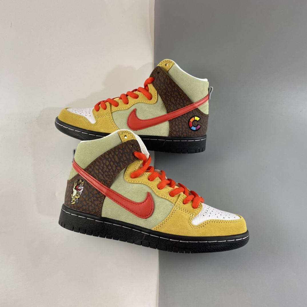 P320  Color Skates x NIKE SB Dunk High 烤肉卷饼 黄棕红 CZ2205-700