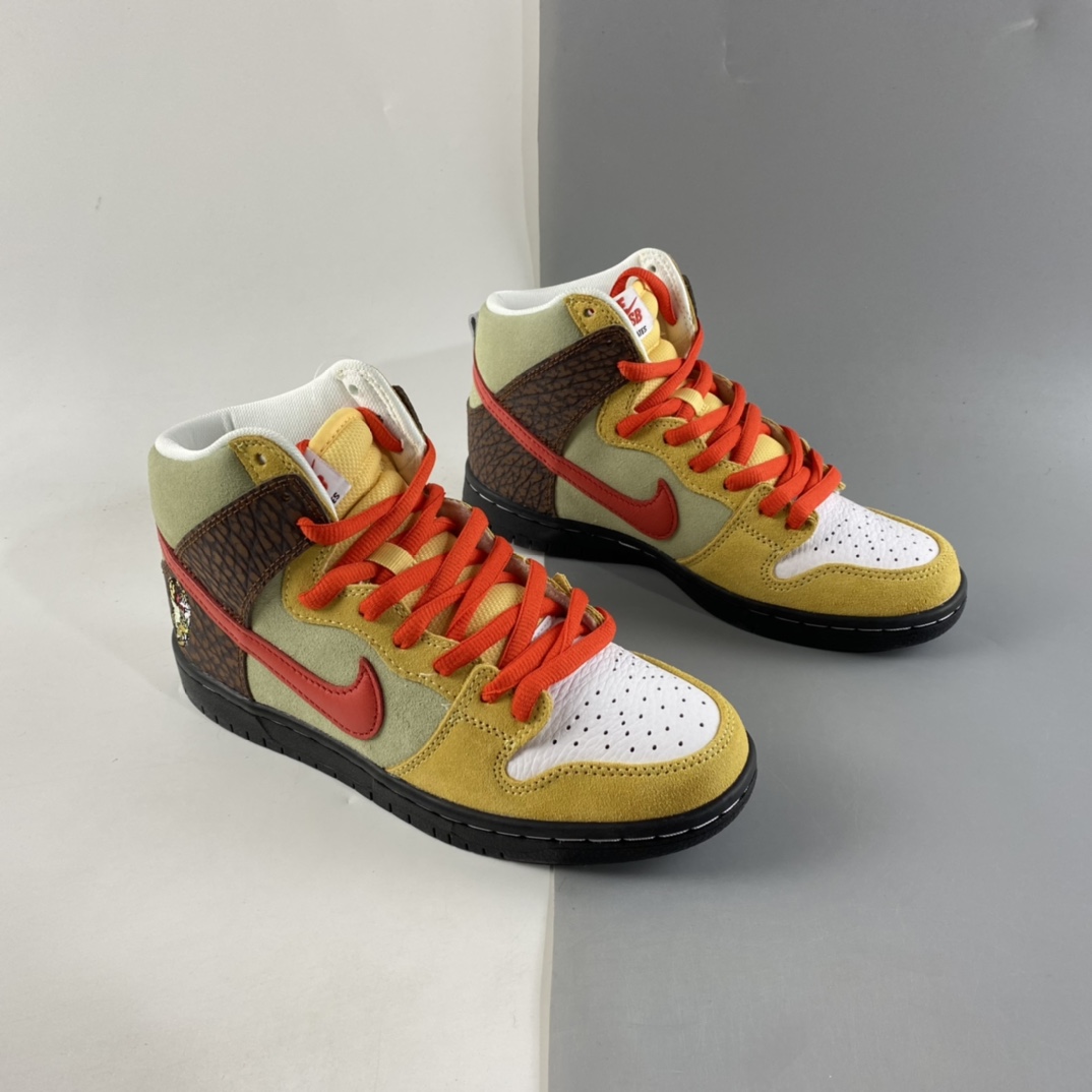 P320  Color Skates x NIKE SB Dunk High 烤肉卷饼 黄棕红 CZ2205-700