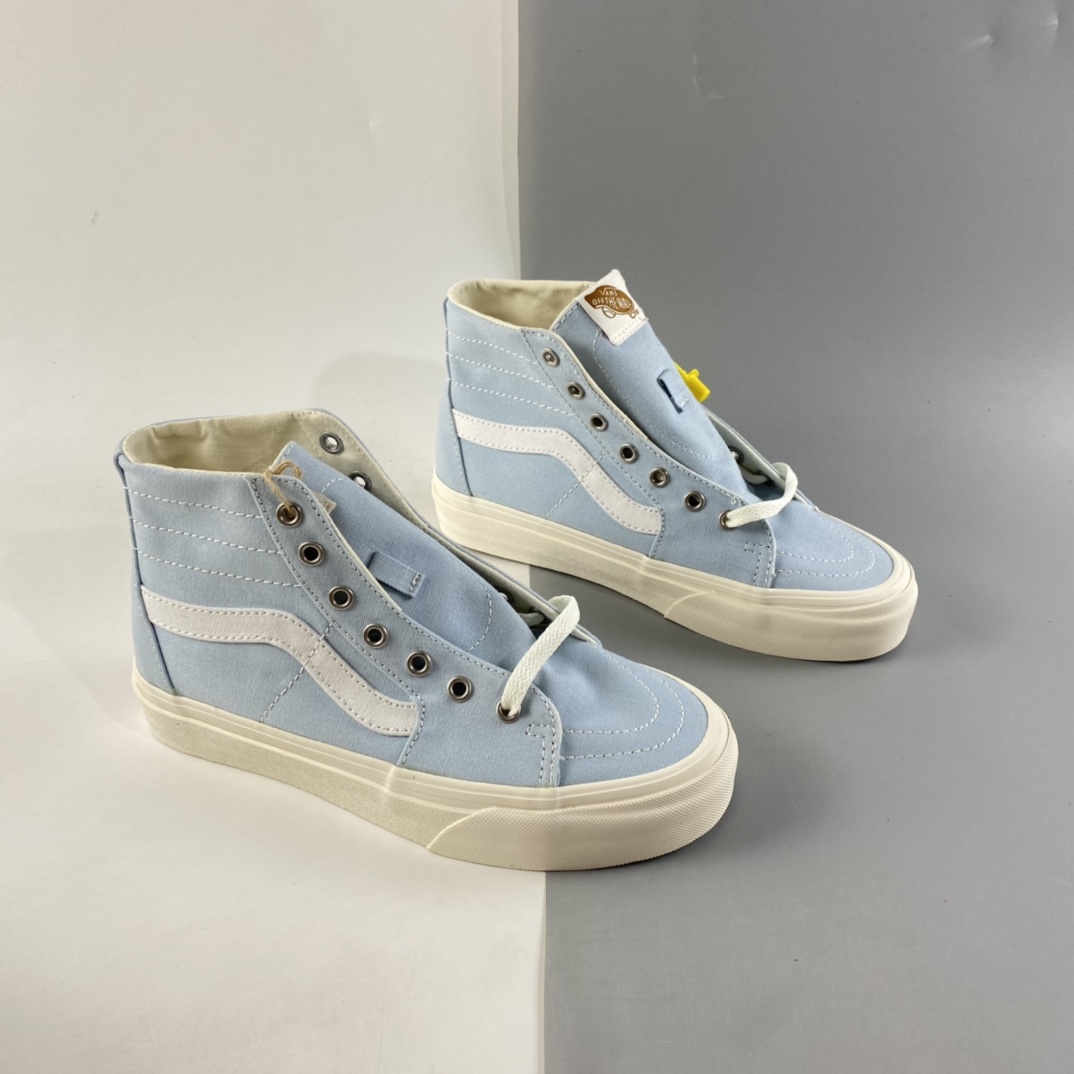 P140  VANS SK8-HI 范斯浅蓝环保系列淡蓝色高帮帆布鞋男女鞋板鞋休闲鞋VN0A4U169FR