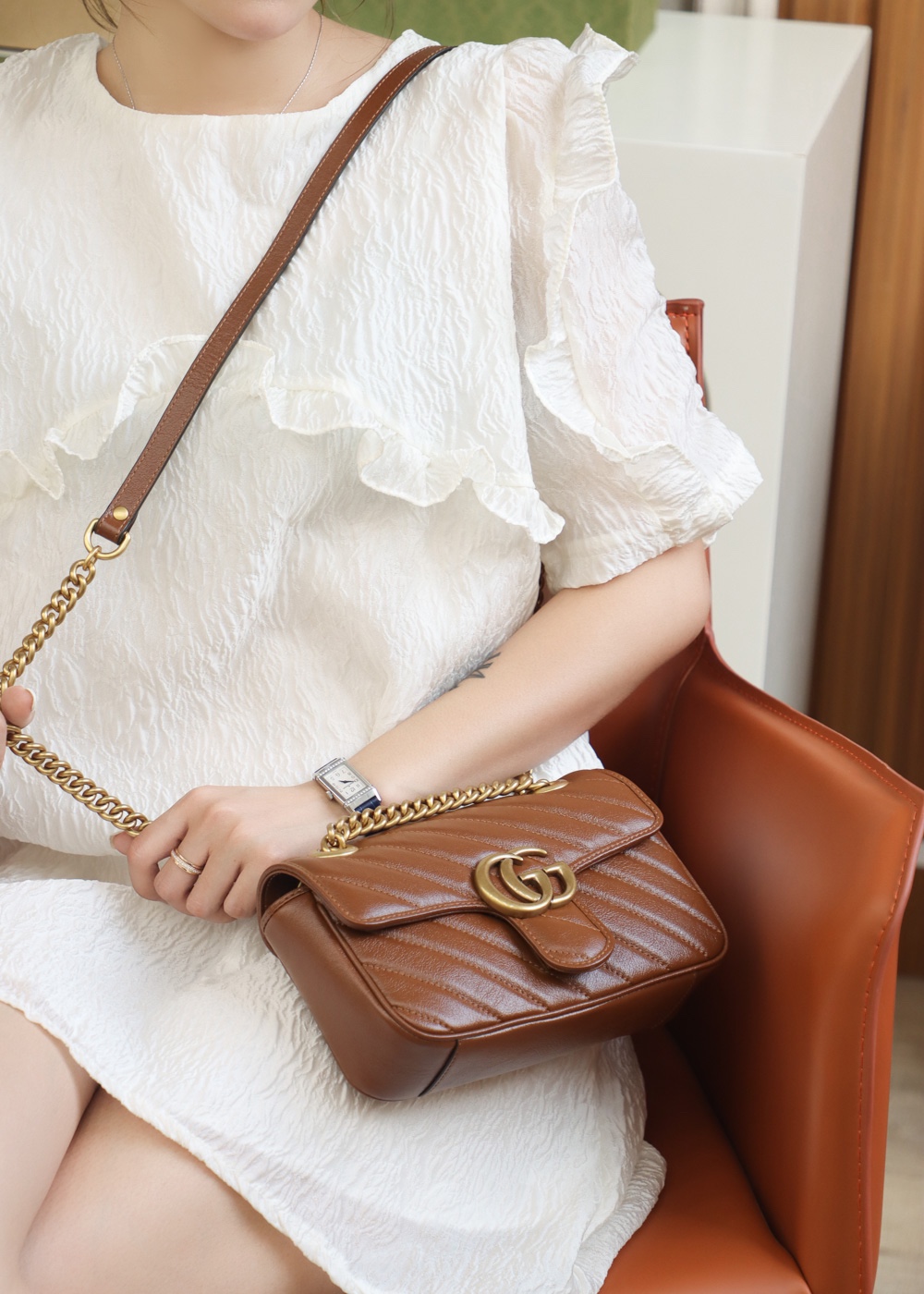 Gucci GG Marmont mini matelassé shoulder bag 446744 0OLFT 2535