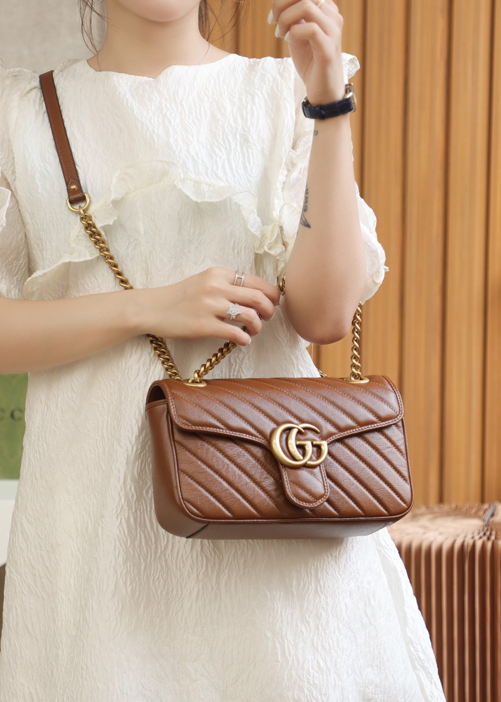 Gucci GG Marmont small matelassé shoulder bag 443497 0OLFT 2535