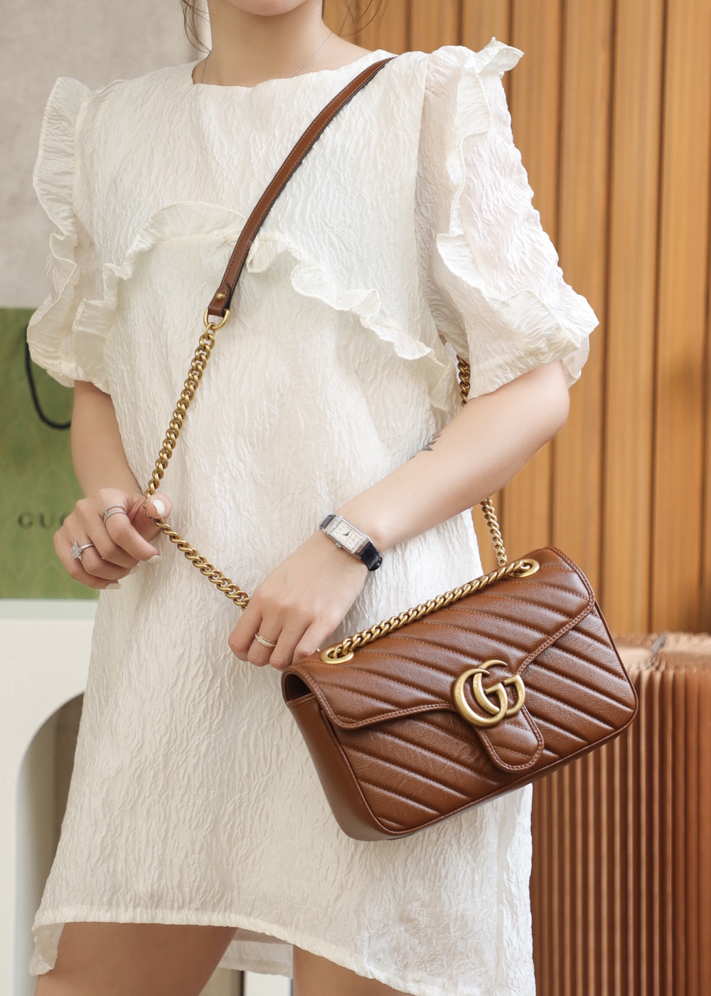 Gucci GG Marmont small matelassé shoulder bag 443497 0OLFT 2535