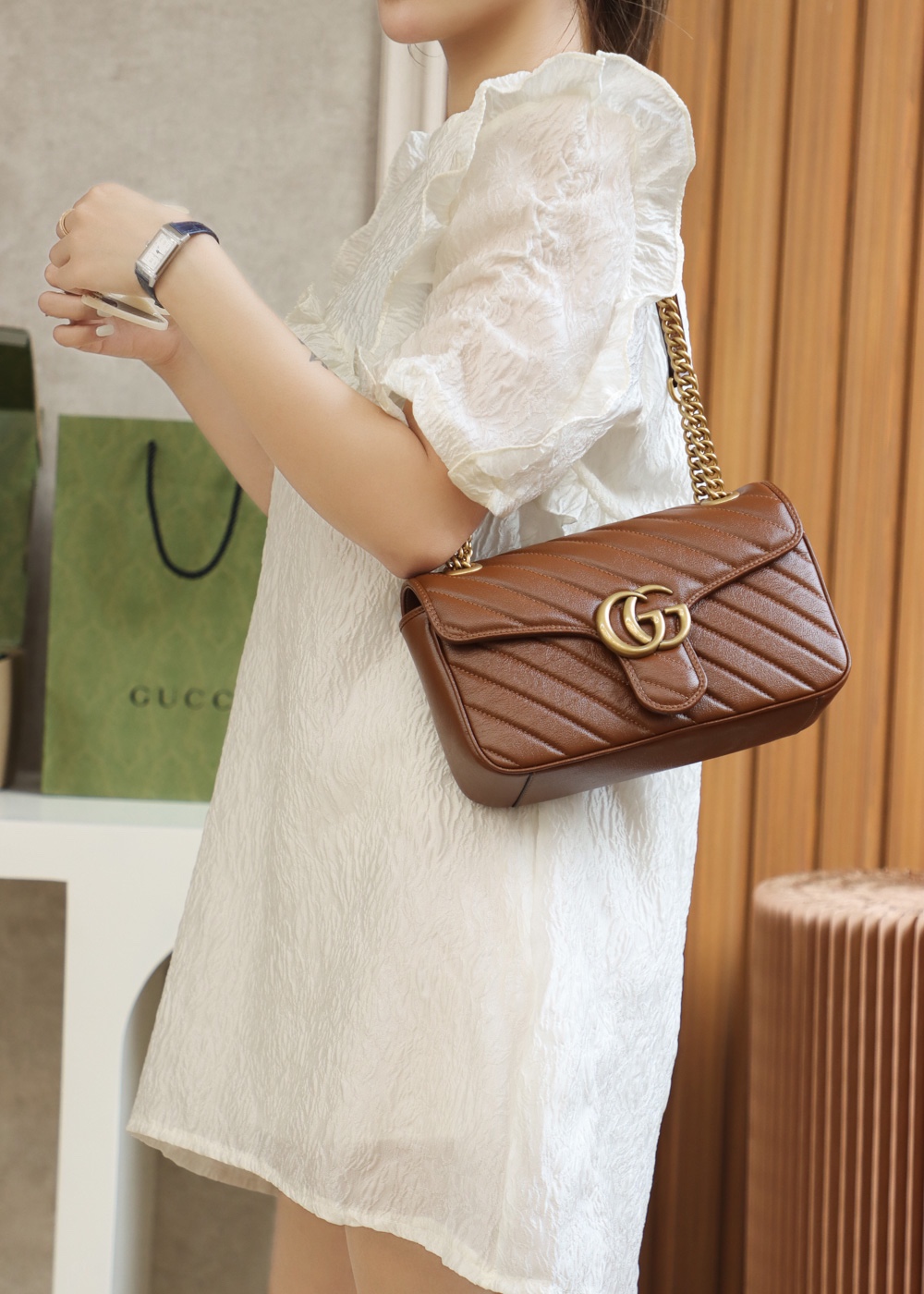 Gucci GG Marmont small matelassé shoulder bag 443497 0OLFT 2535