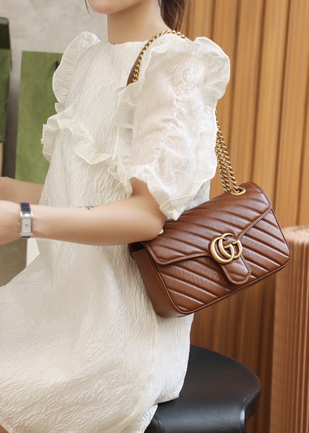 Gucci GG Marmont small matelassé shoulder bag 443497 0OLFT 2535