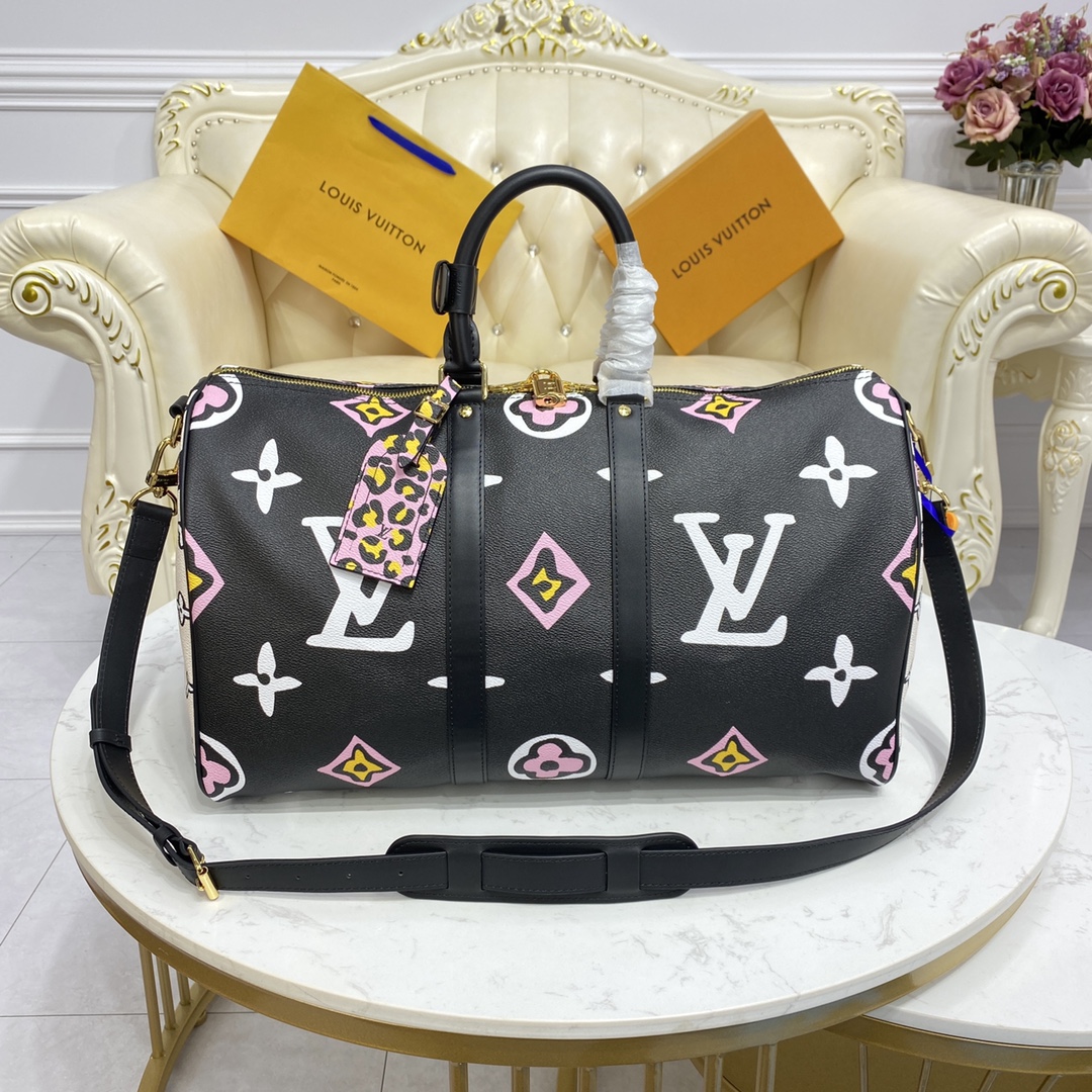 Louis Vuitton LV Keepall Travel Bags Highest Product Quality
 Leopard Print Printing