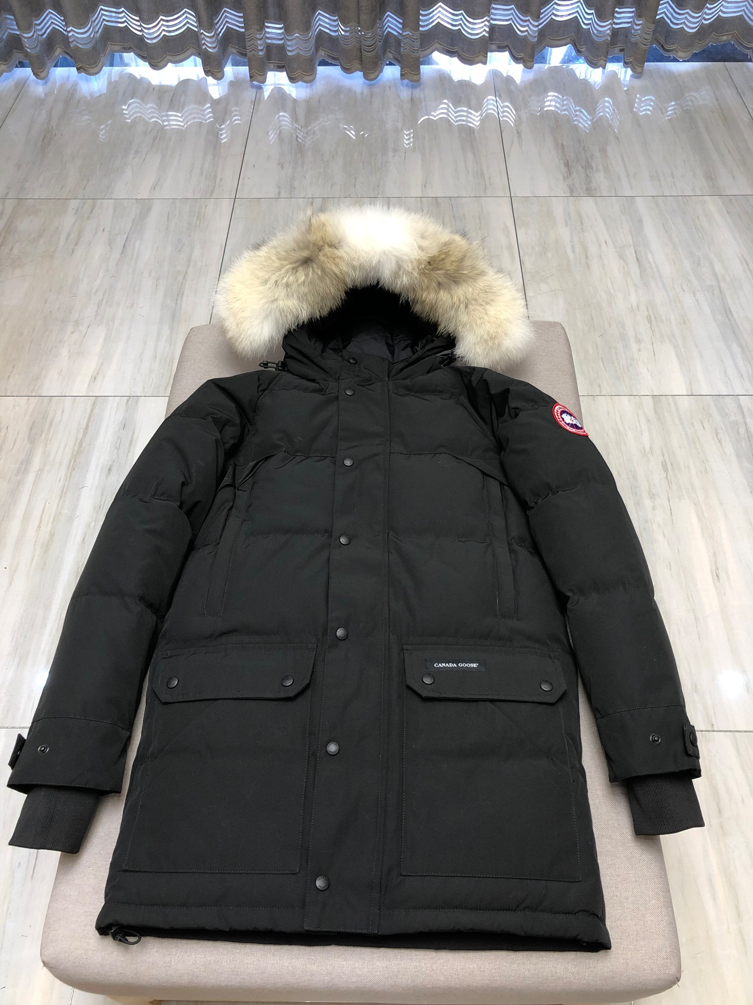 Canada Goose Clothing Down Jacket Black White Men Duck Down