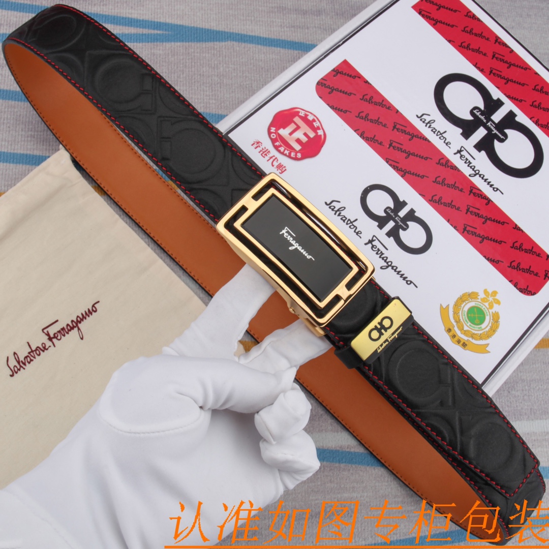 腰带皮带菲拉格幕自动带牛皮腰带男款皮