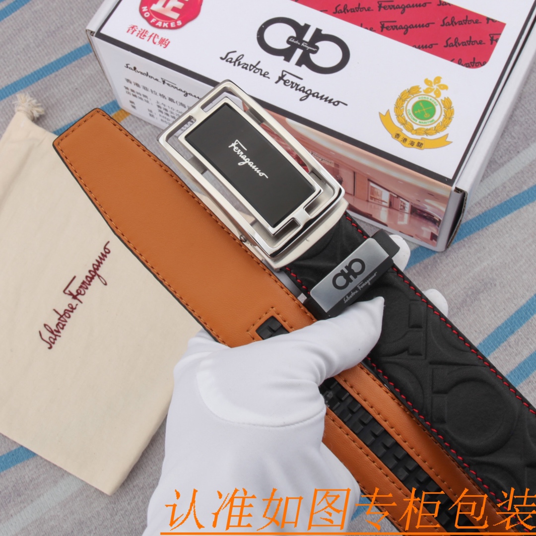 腰带皮带菲拉格幕自动带牛皮腰带男款皮
