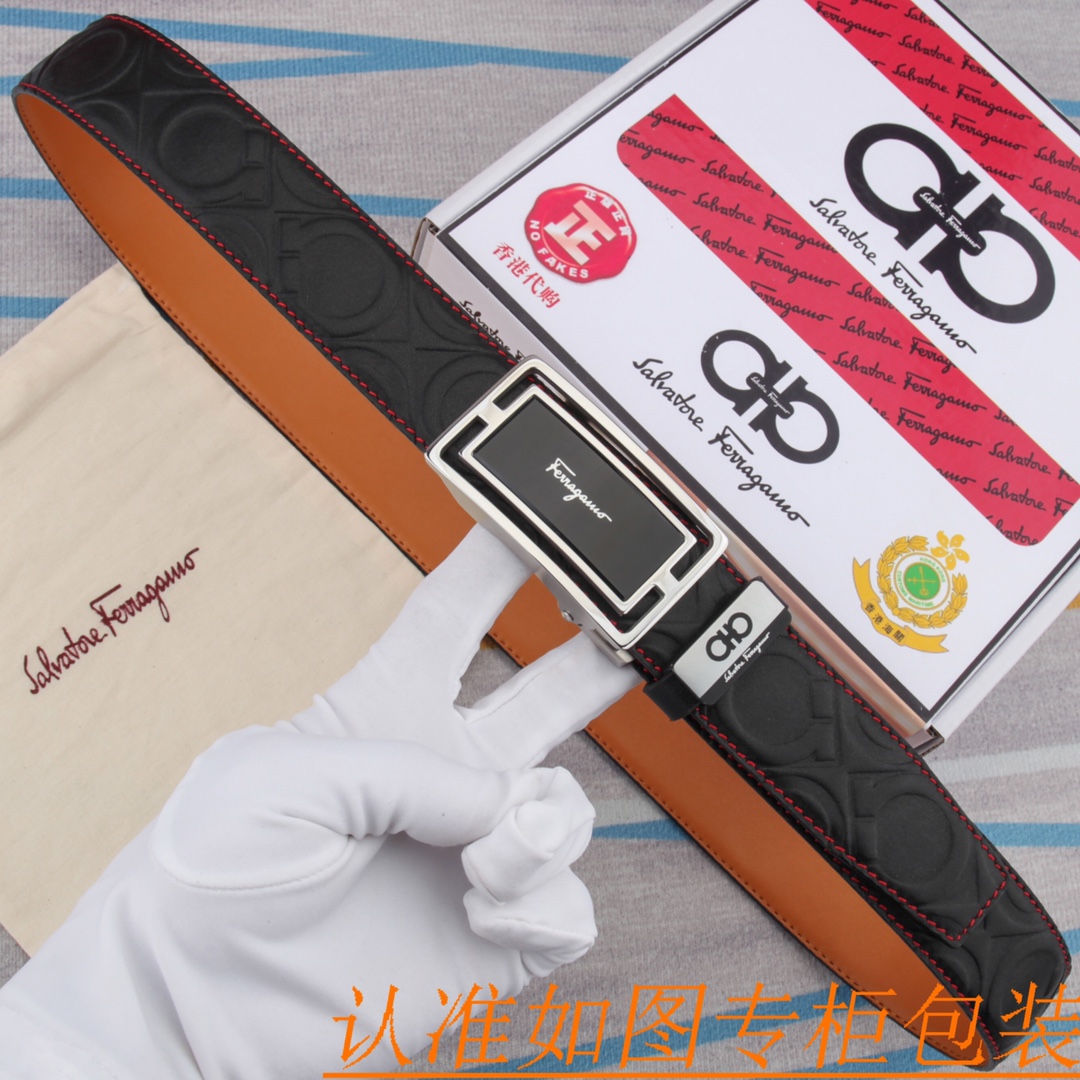 腰带皮带菲拉格幕自动带牛皮腰带男款皮