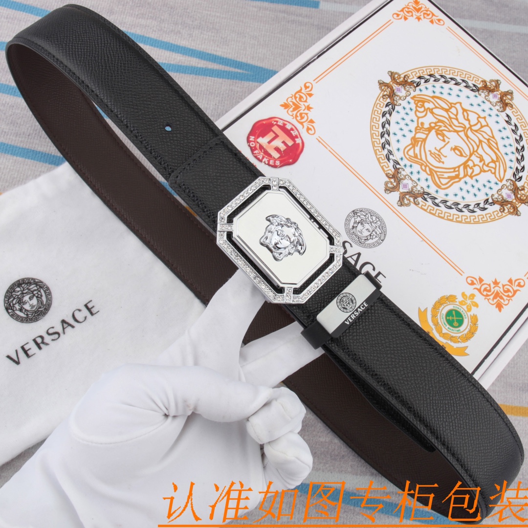 腰带皮带范思哲原单牛皮腰带男款皮带材