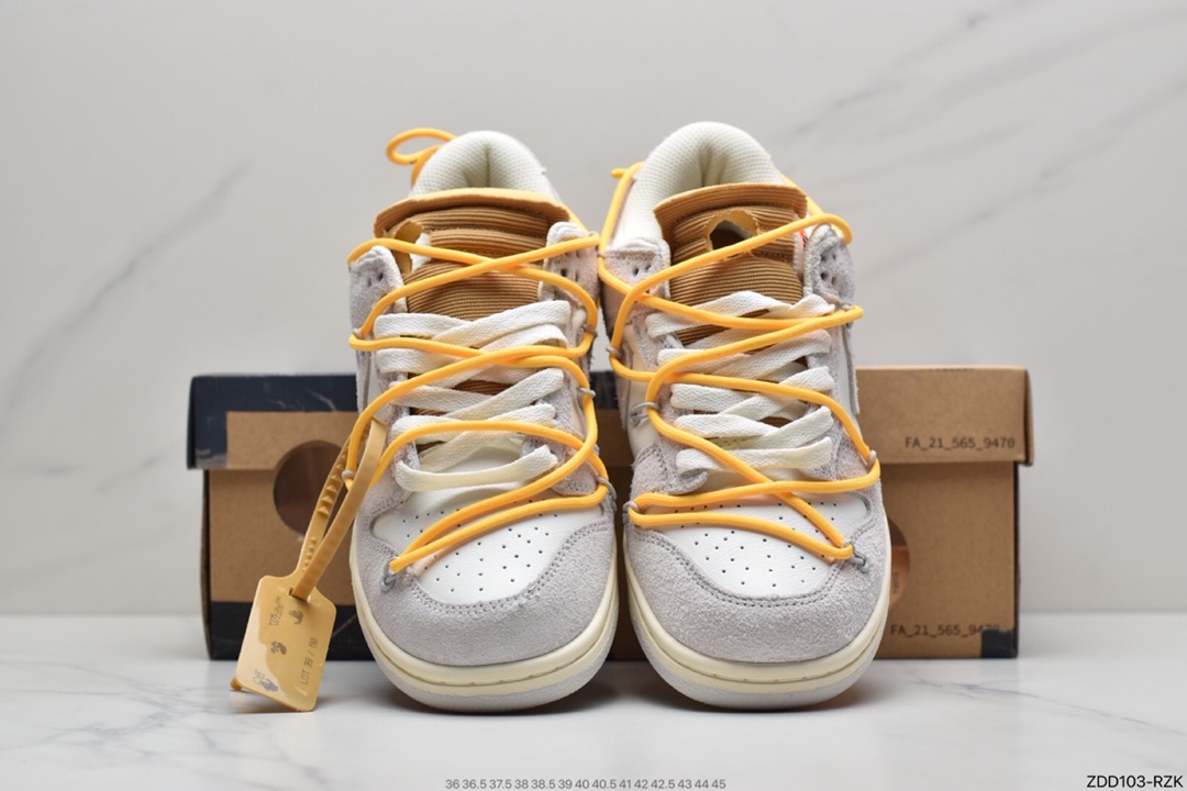 230 耐克Nike OFF-WHITE x Futura x Nike Dunk Low“21 of 50 三方联名白灰紫低帮休闲板鞋DM1602-106